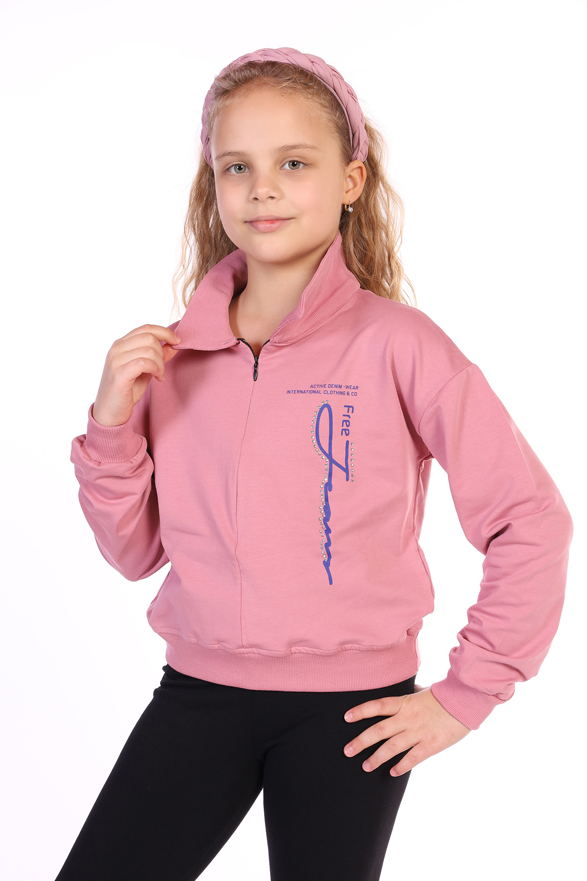 Toontoy Kız Çocuk Free Jeans Baskılı Sweatshirt