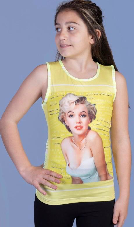 Toontoy Kız Çocuk Atlet Marliyn Monroe Baskılı Taş İşlemeli