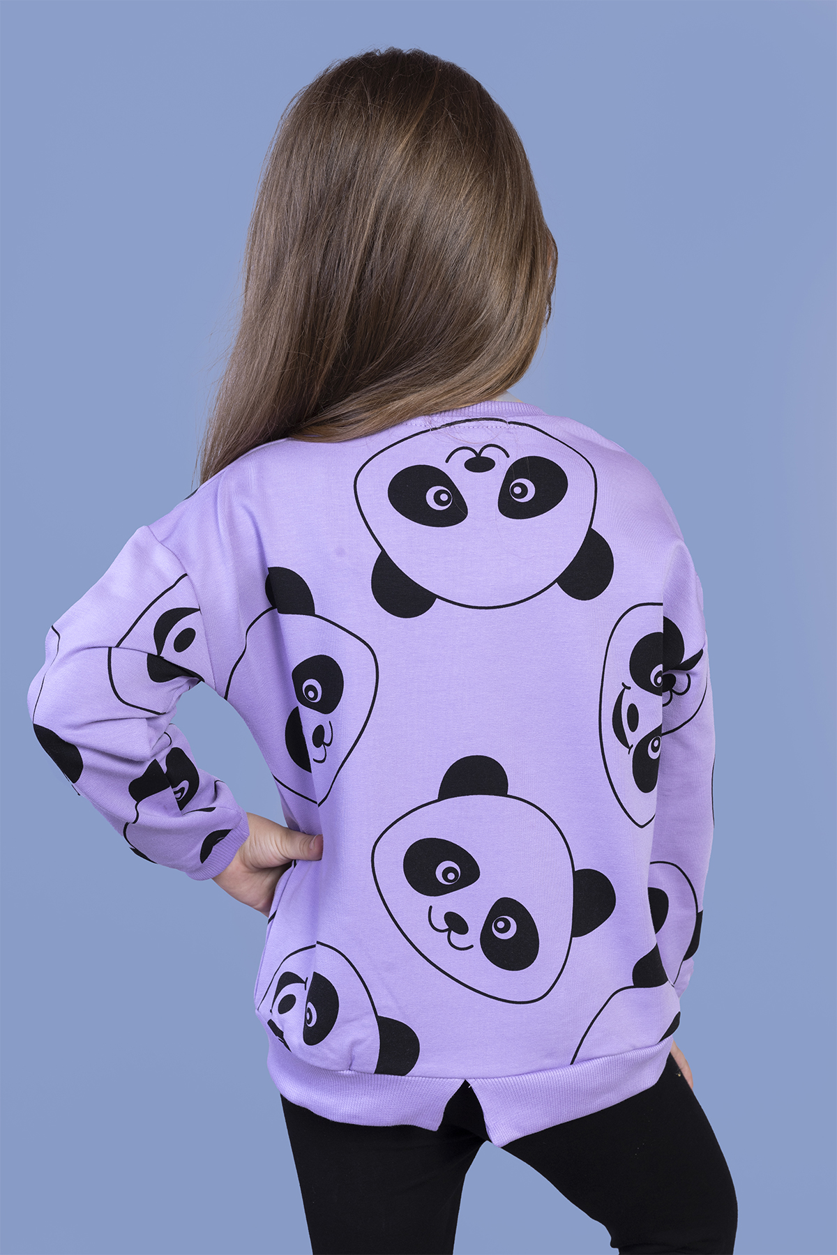 Toontoy Kız Çocuk Panda Baskılı Sweatshirt
