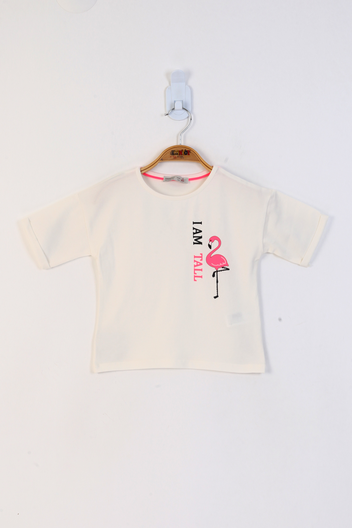 Toontoy Kız Çocuk Düşük Kol Flamingo Baskılı Tişört