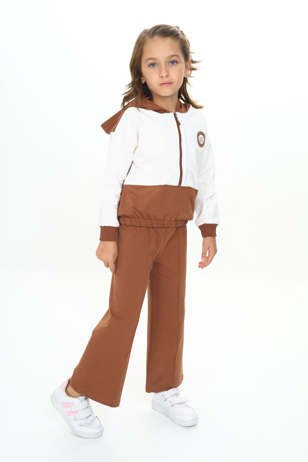 Toontoy Kız Çocuk Reglan Kol Kapüşonlu Gizli Cepli Eşofman Takım