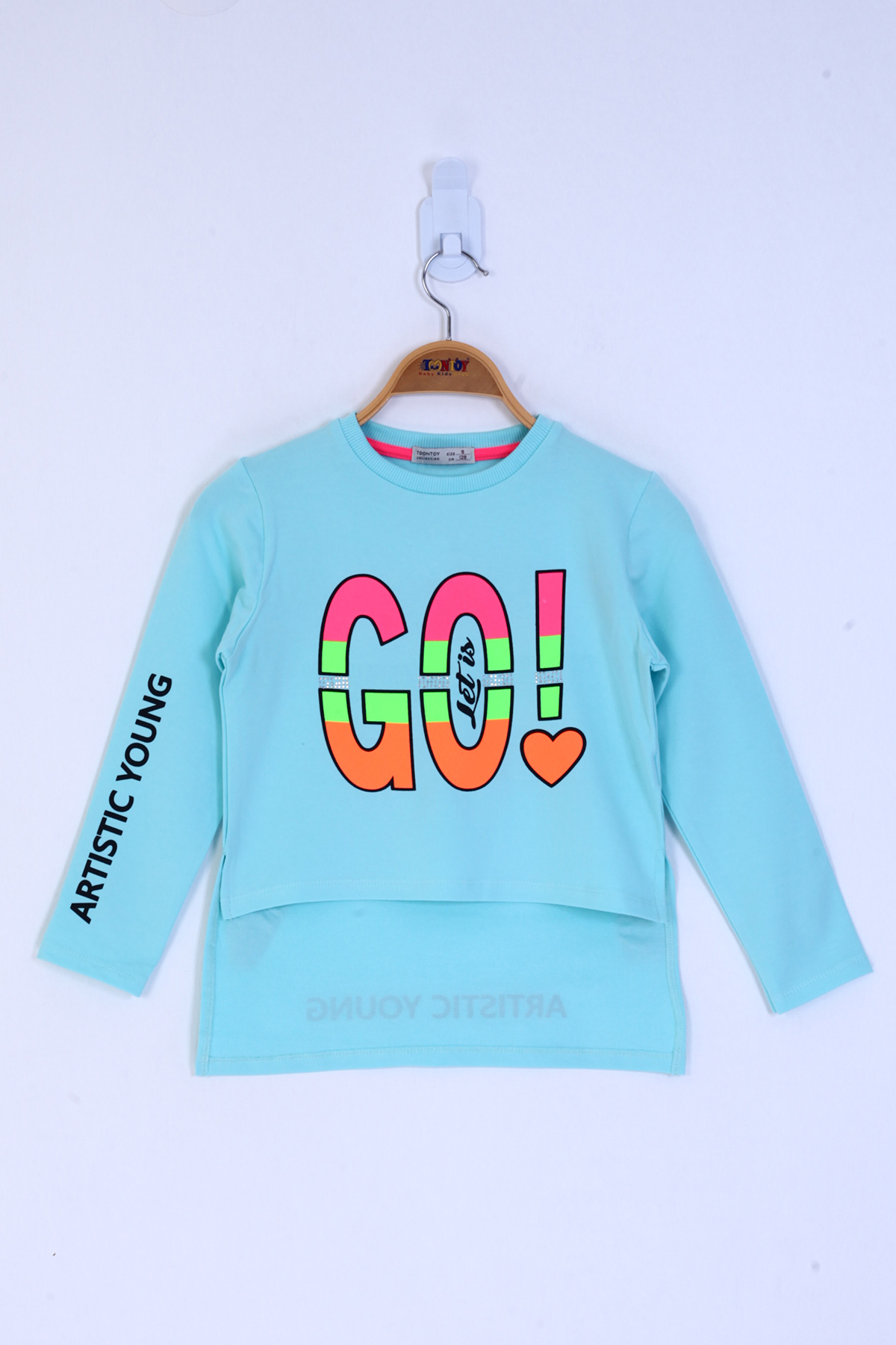 Toontoy Kız Çocuk Letis Go Baskılı Tişört