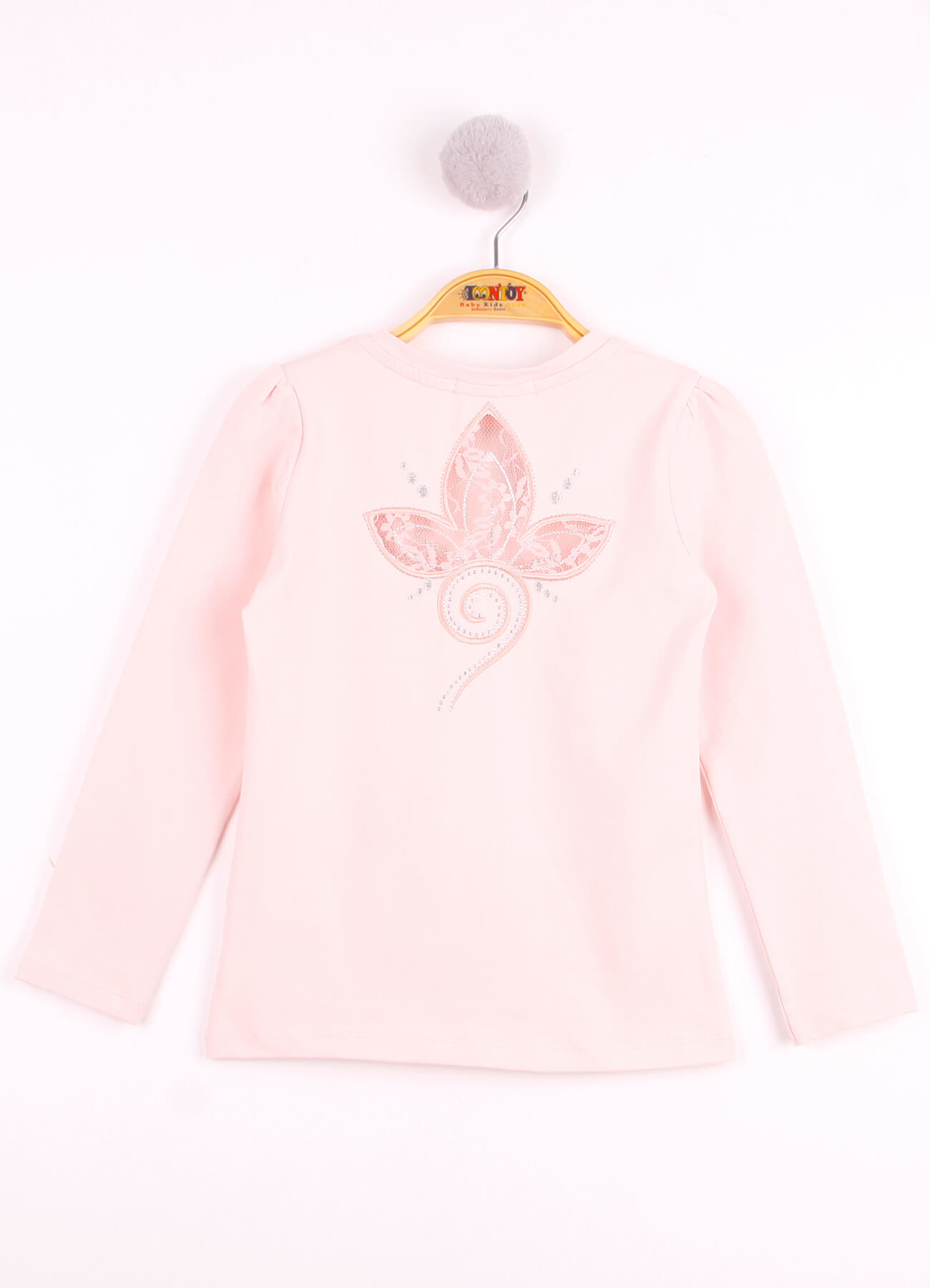 Toontoy Kız Çocuk Göğsü Çiçek Nakışlı T-Shirt