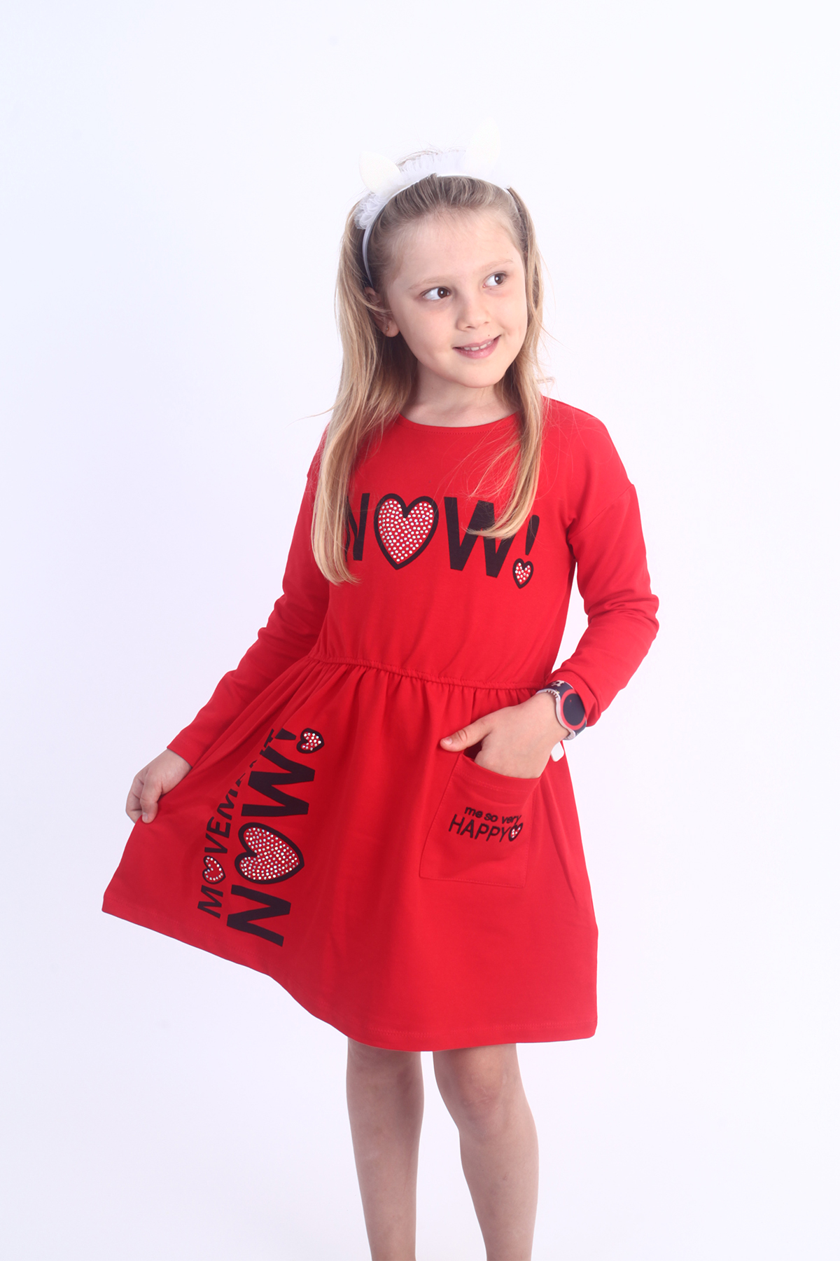 Toontoy Kız Çocuk Now! Baskılı Elbise