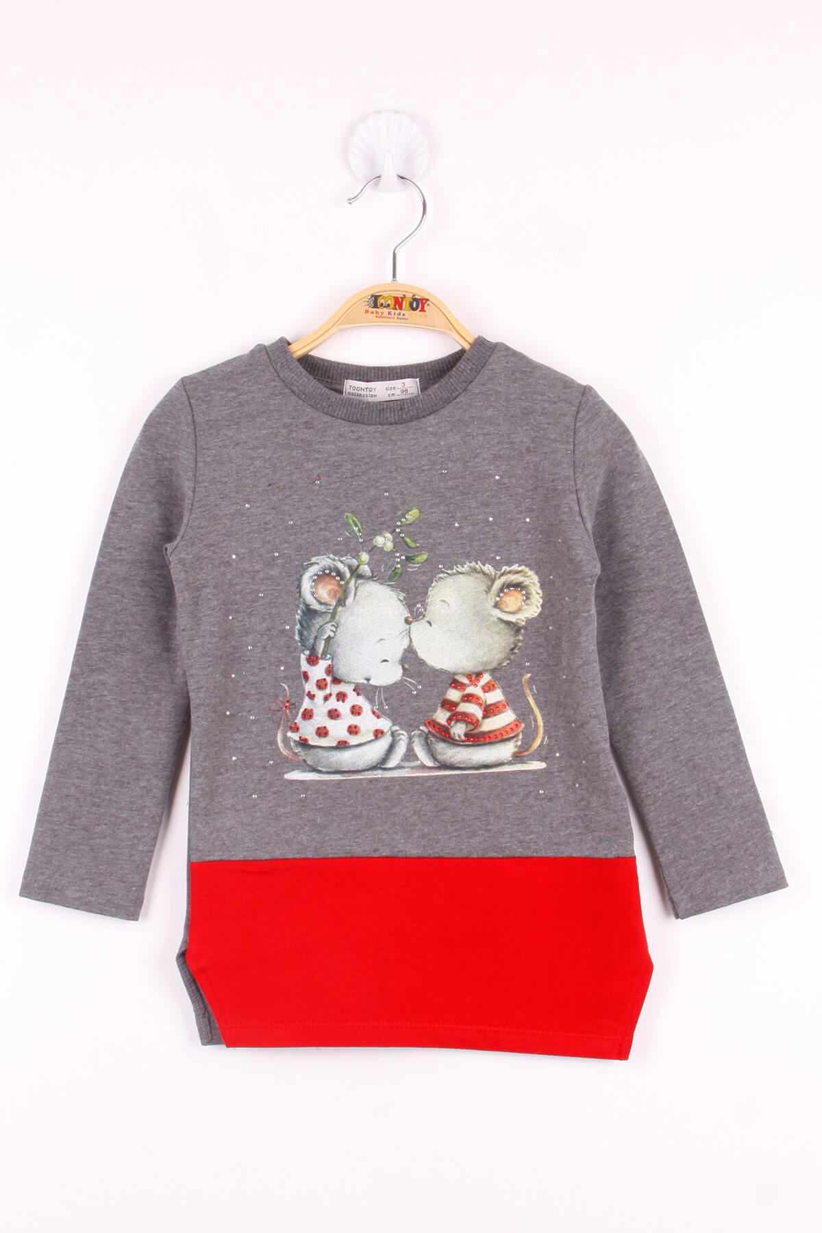 Toontoy Kız Çocuk Fare Baskılı Tişört