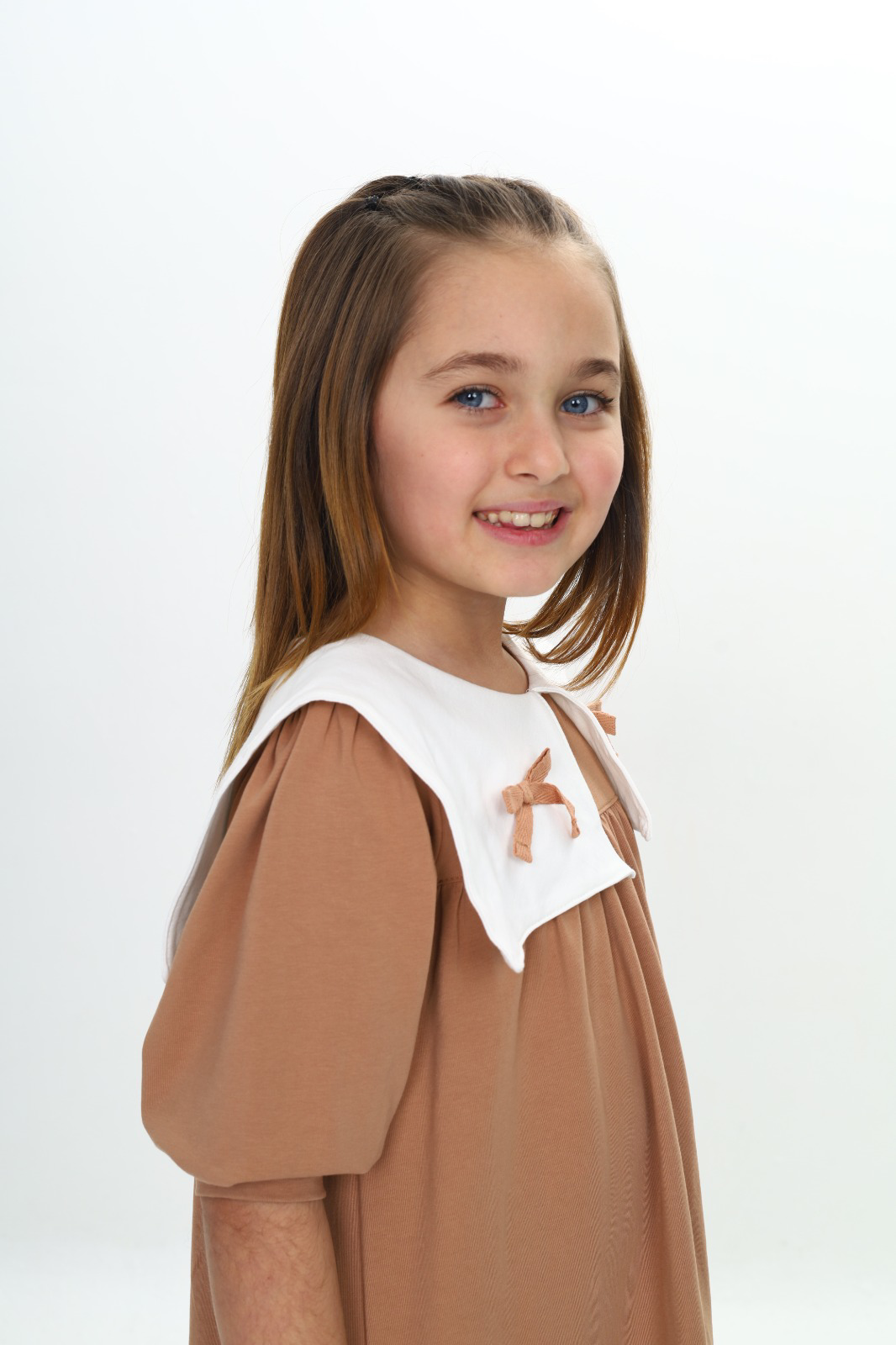 Toontoy Kız Çocuk Yaka Detaylı Elbise