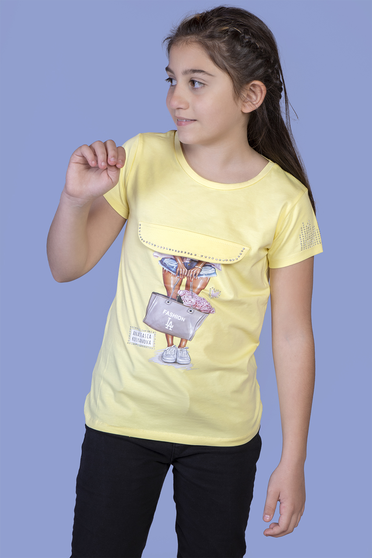 Toontoy Kız Çocuk Baskılı Tişört