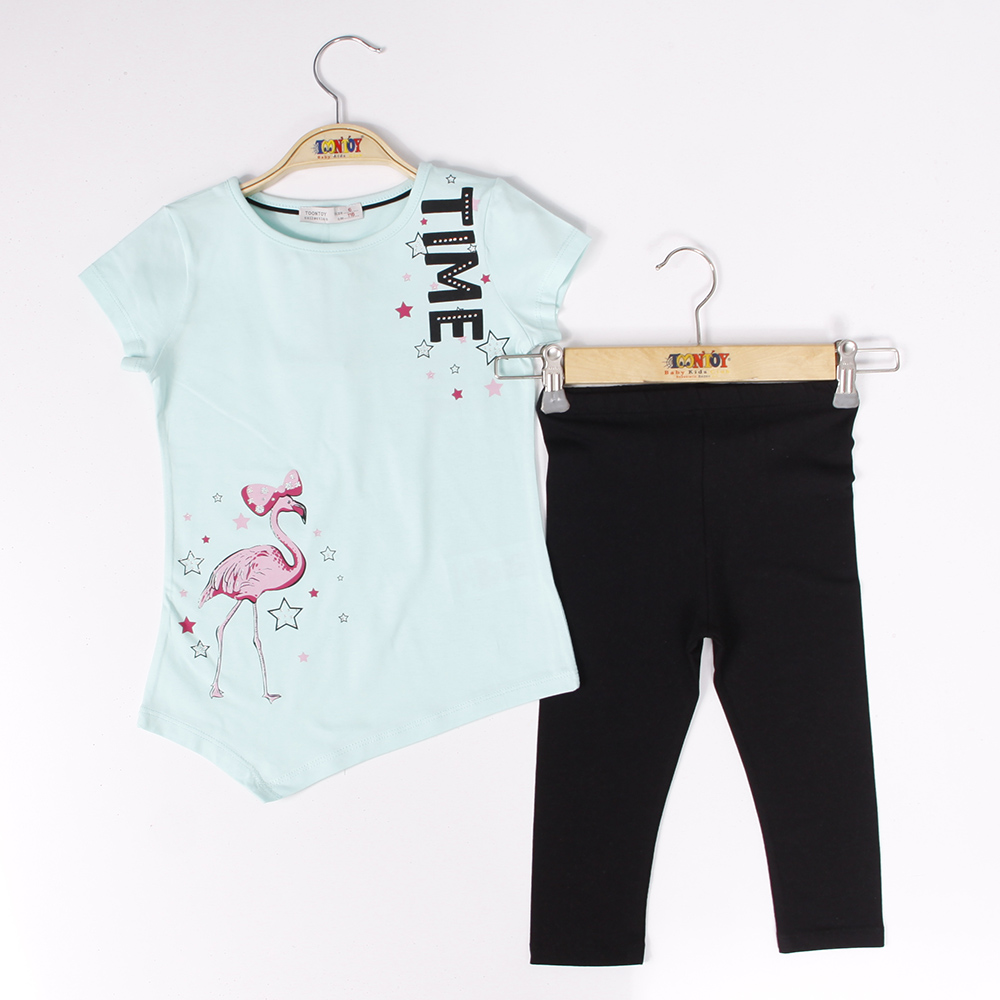 Toontoy Kız Çocuk Flamingo Baskılı Taytlı Takım Toontoy Kız Çocuk Flamingo Baskılı Taytlı Takım