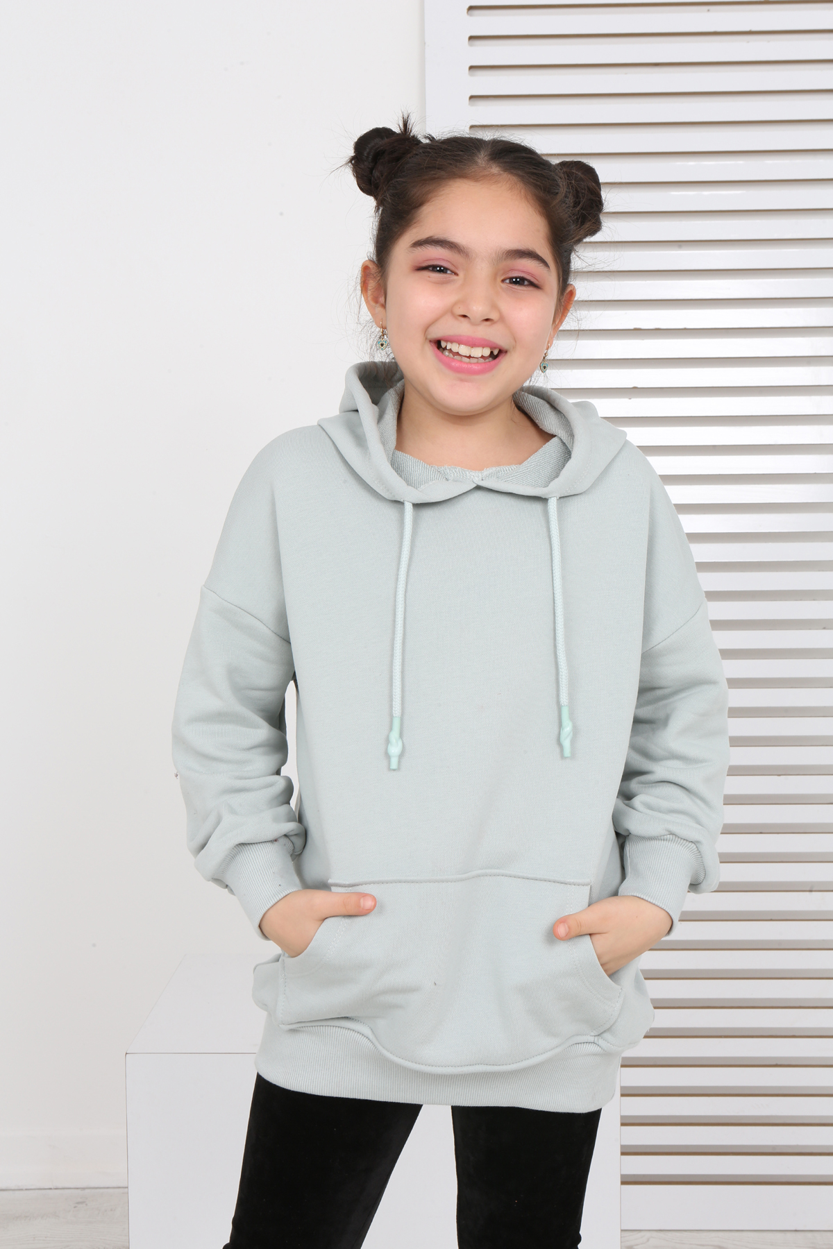 Toontoy Kız Çocuk Kanguru Cepli Sweatshirt