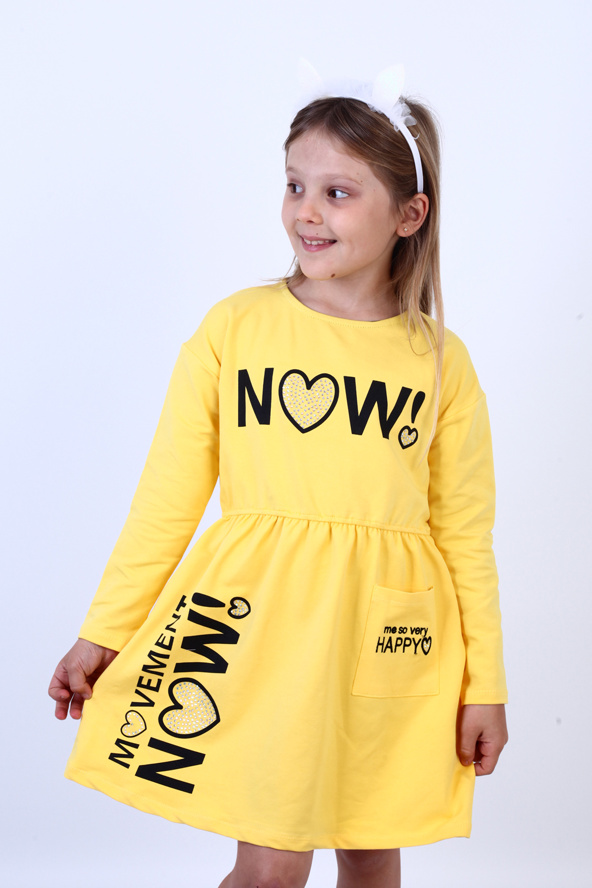 Toontoy Kız Çocuk Now! Baskılı Elbise