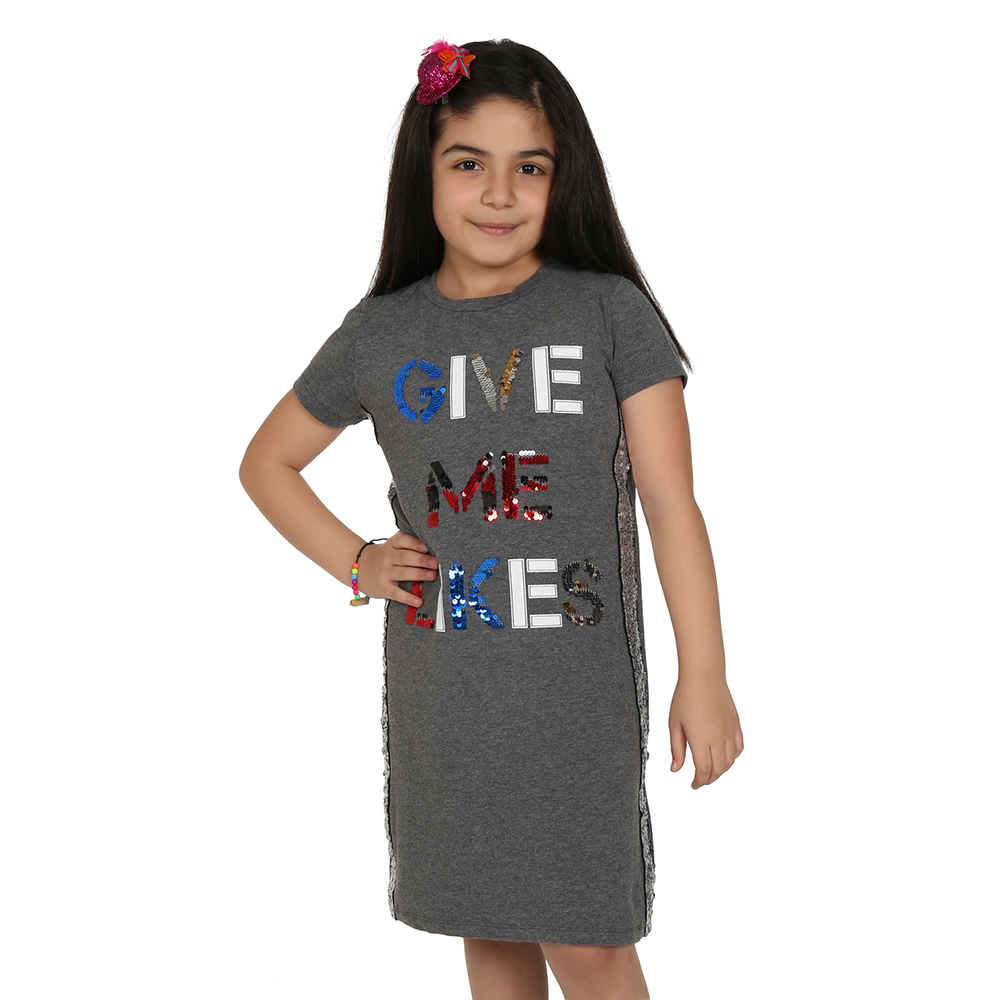 Toontoy Kız Çocuk Gıve Me Pul Nakışlı Elbise