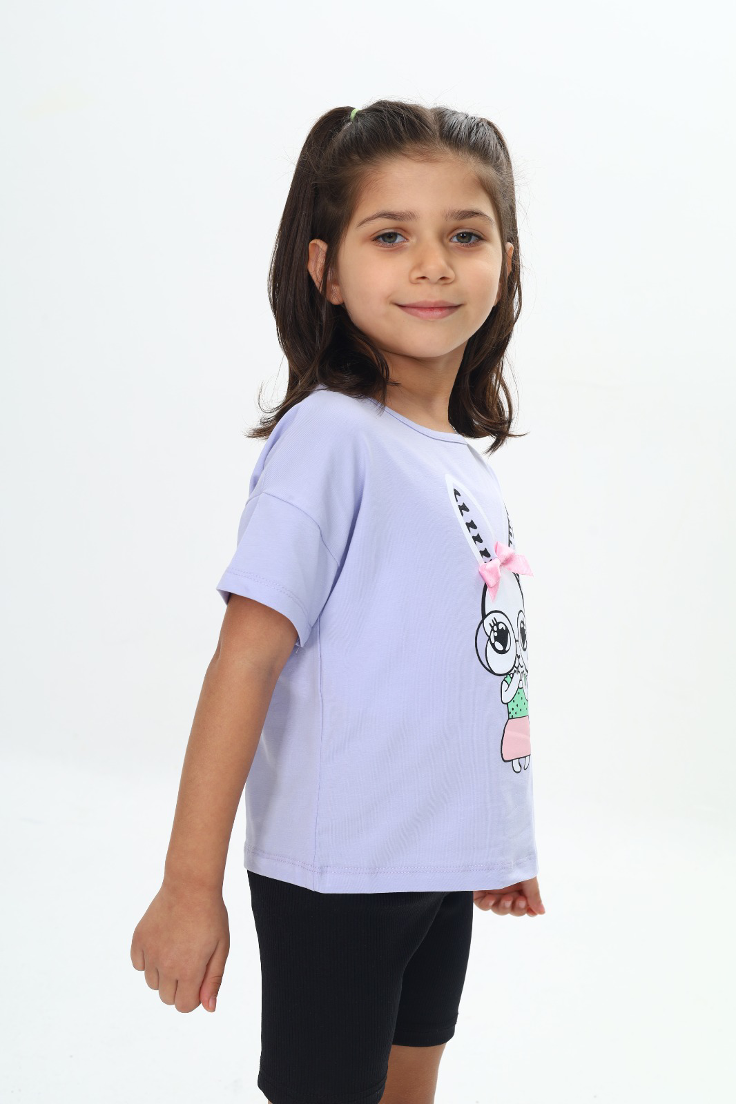 Toontoy Kız Çocuk Tavşan Baskılı Tişört