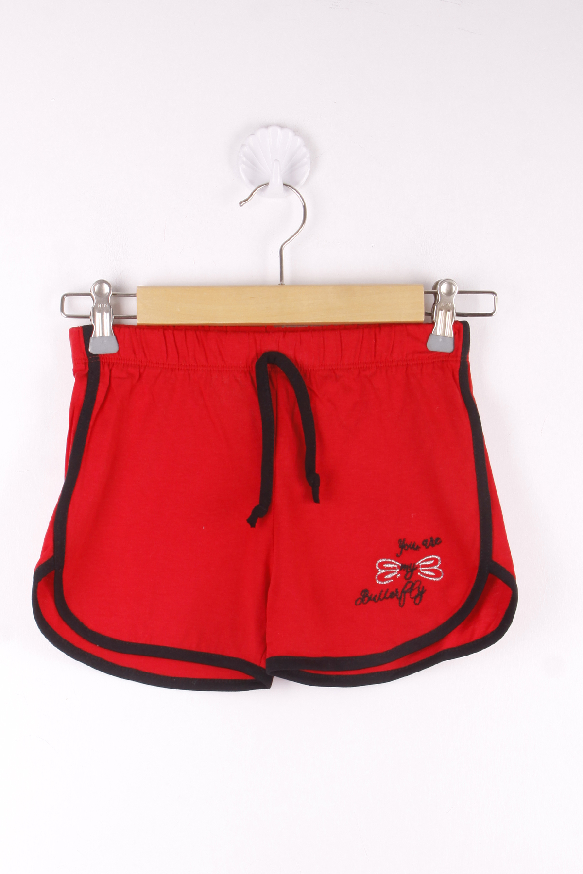 Toontoy  Kız Çocuk Şort Simli Kelebek Nakışlı