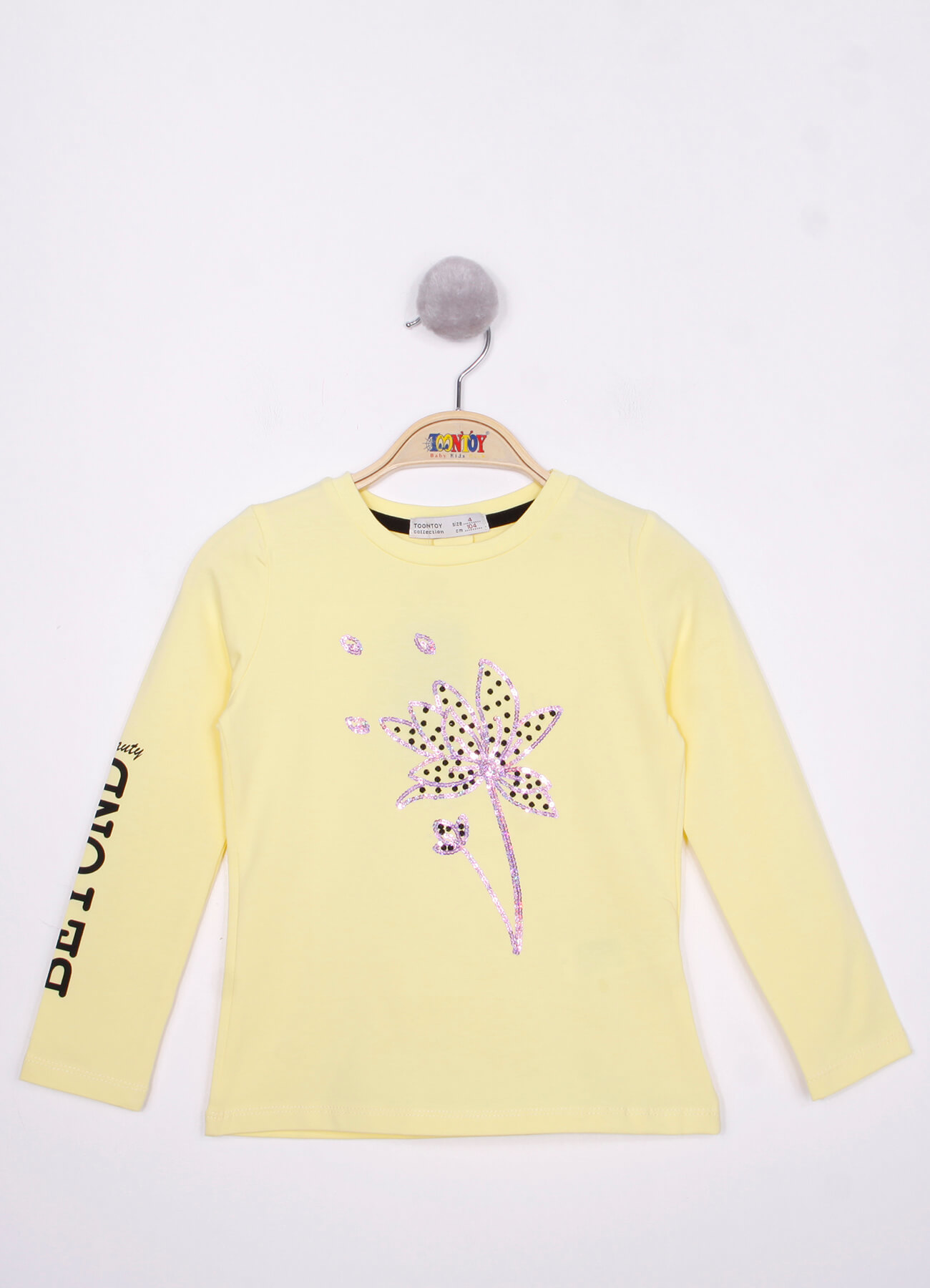 Toontoy Kız Çocuk Çiçek Nakışlı T-Shirt