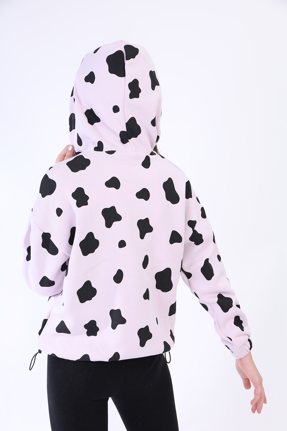 Toontoy Kız Çocuk Komple İnek Baskılı Sweatshirt