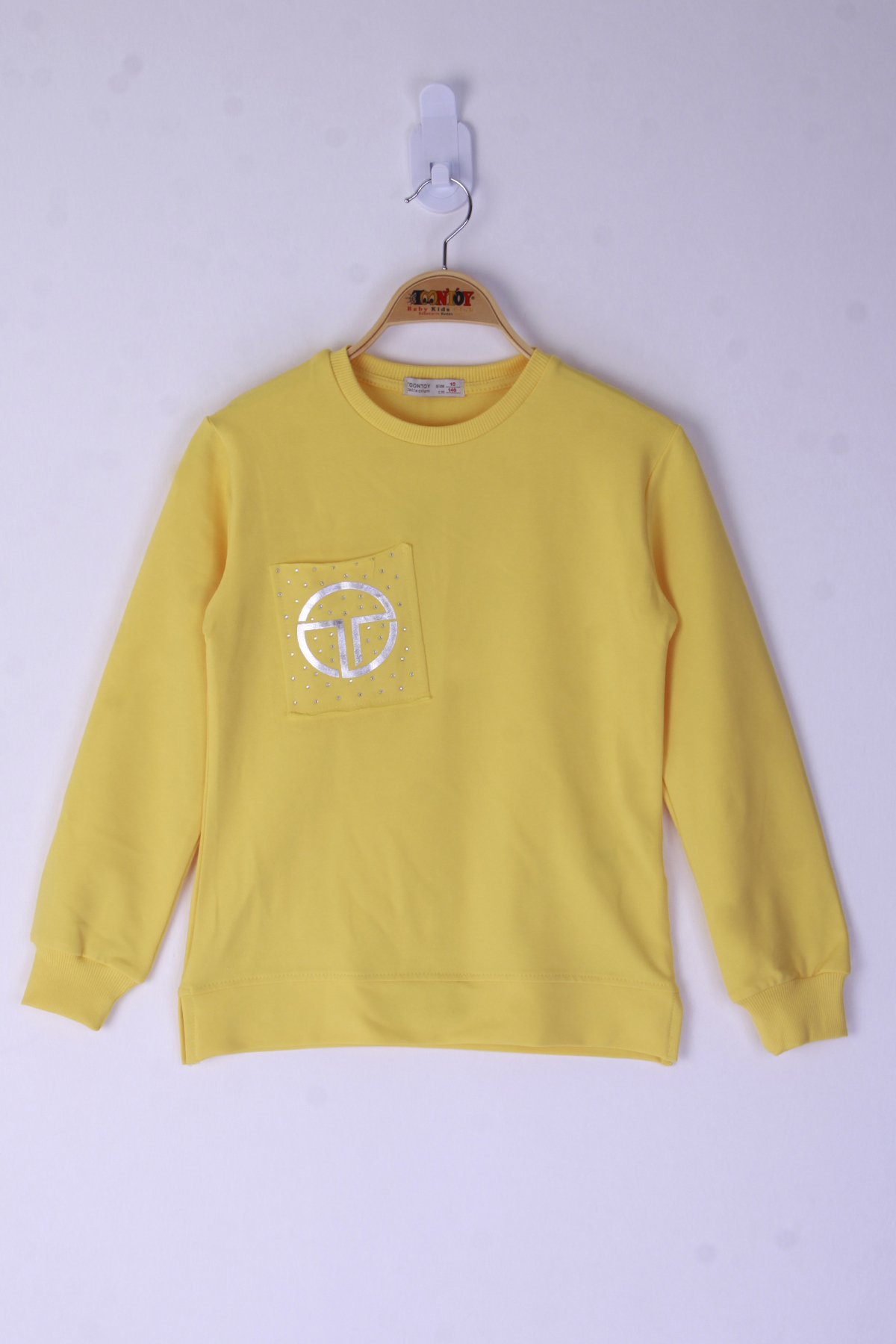 Toontoy Kız Çocuk Cebi Arma Baskılı Sweatshirt