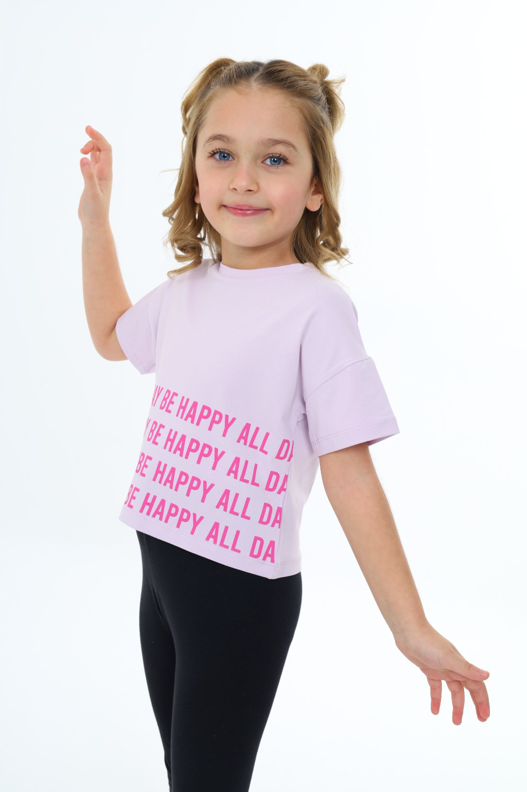 Toontoy Kız Çocuk Happy All Day Baskılı Tişört