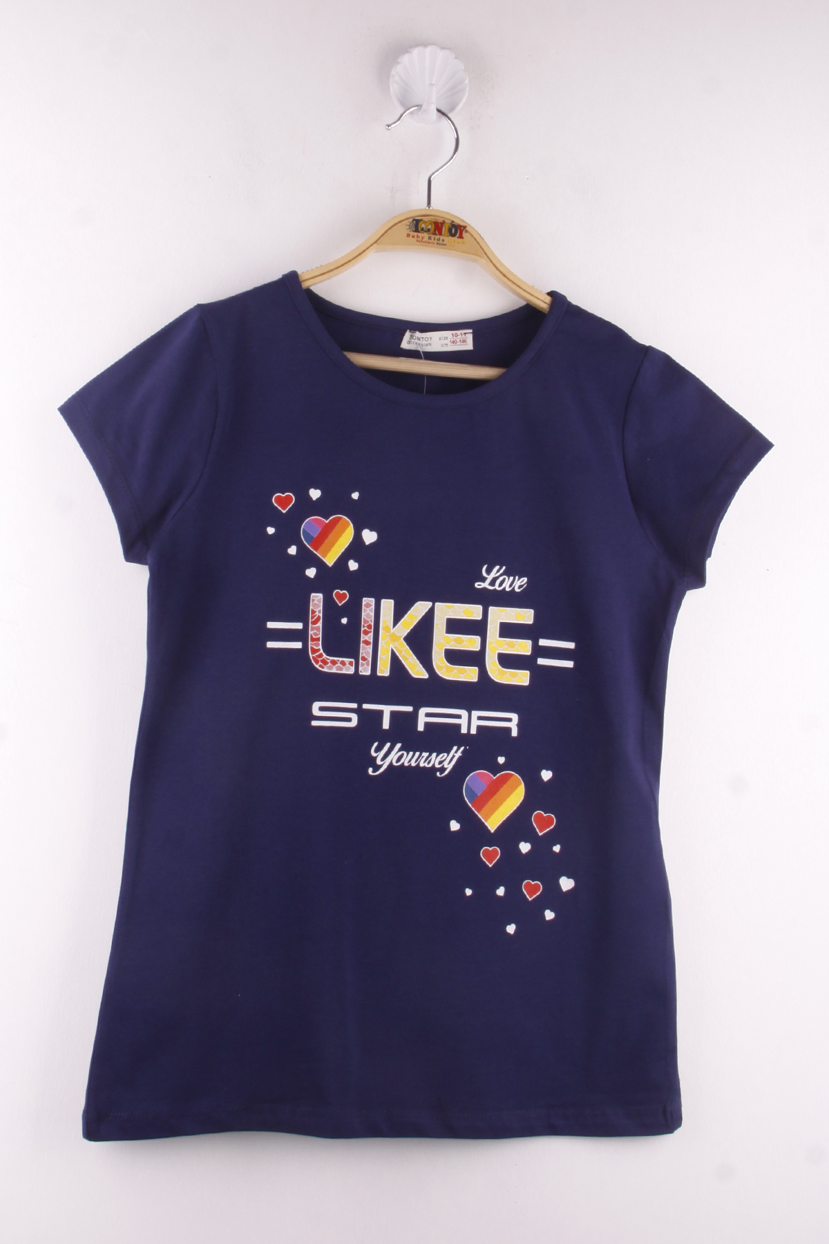Toontoy Kız Çocuk Likee Star Kalp Baskılı Tişört