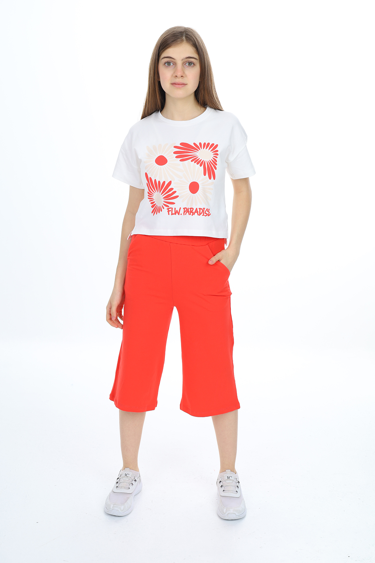 Toontoy Kız Çocuk Flw Paradıse Yazı Baskılı Kaprili Takım