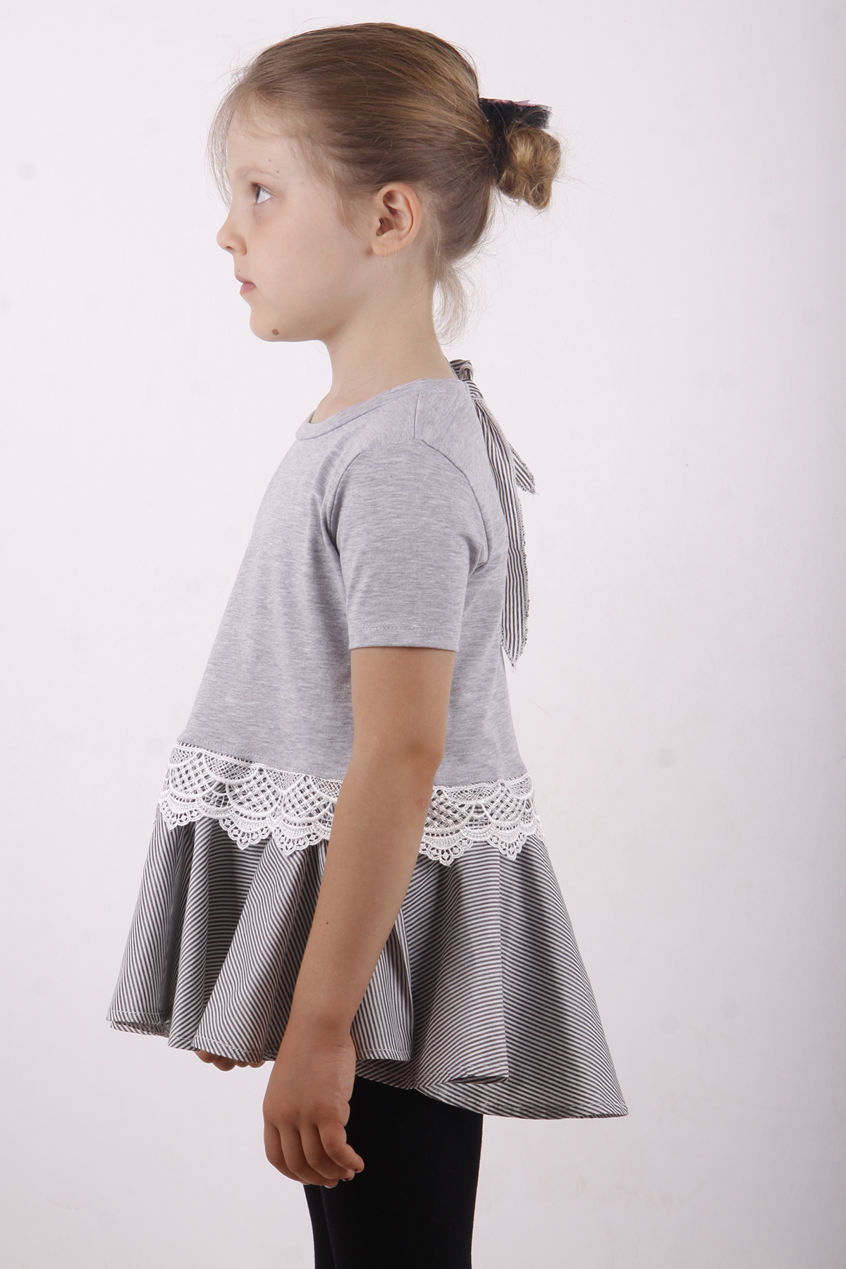 Toontoy Kız Çocuk Dantel Detaylı Garnili Elbise