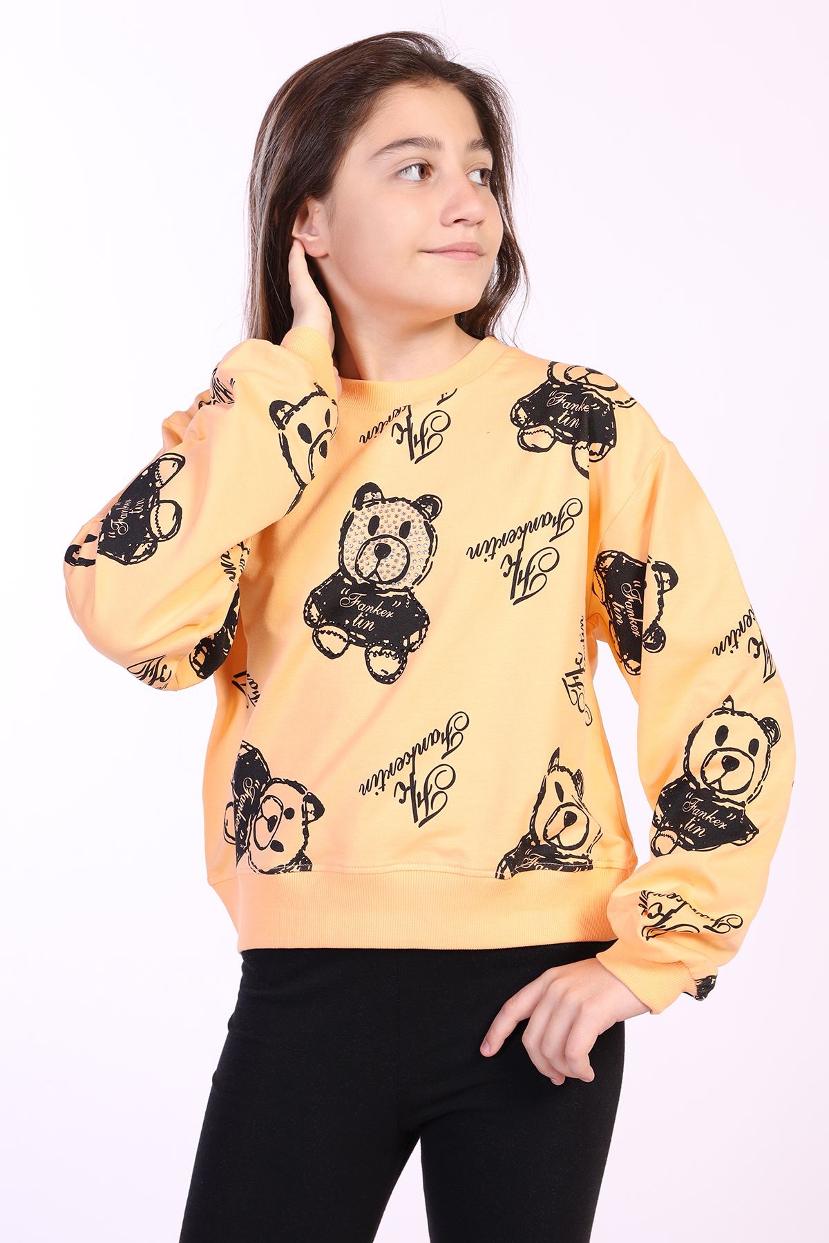 Toontoy Kız Çocuk Ayıcık Baskılı Sweatshirt