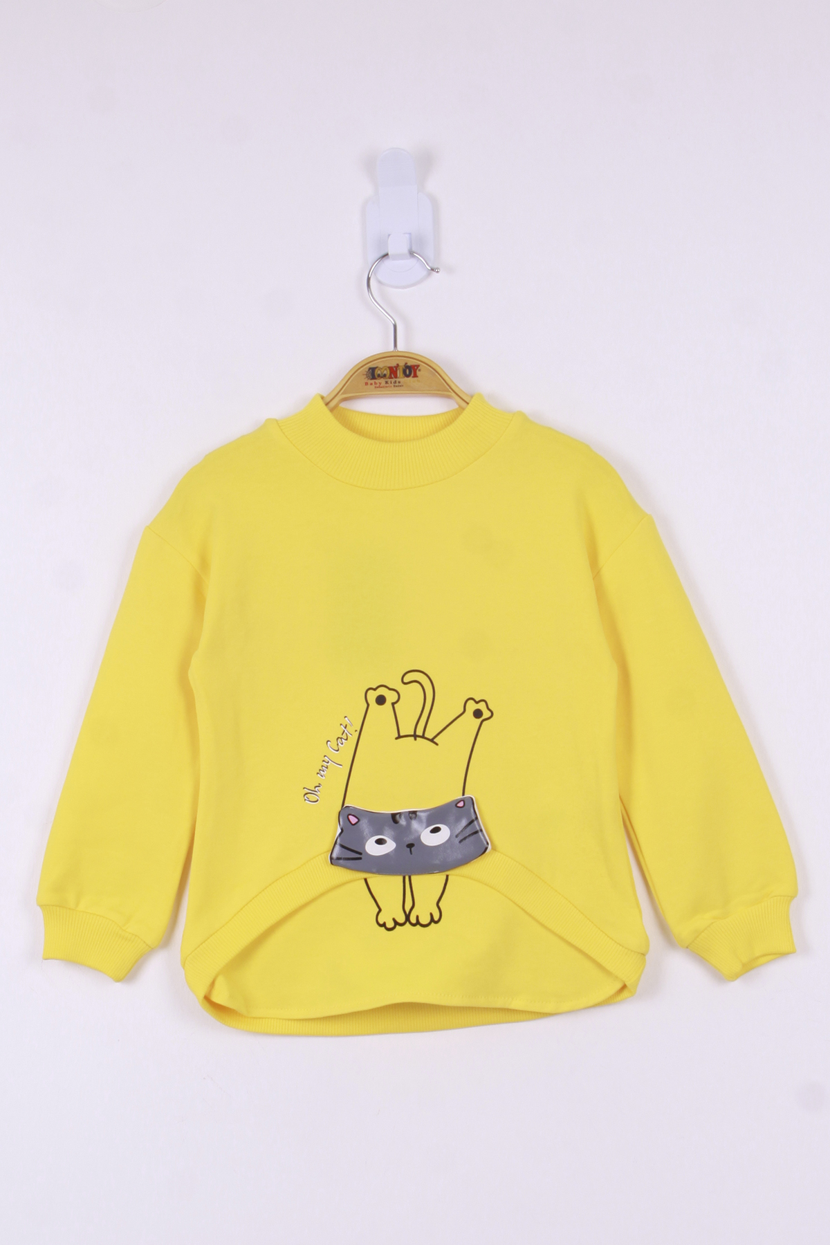 Toontoy Kız Çocuk Kedi Baskılı Sweatshirt