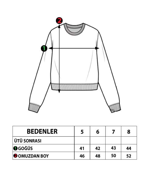 Toontoy Kız Çocuk Kanguru Cepli Komple Yıldız Baskılı Sweatshirt