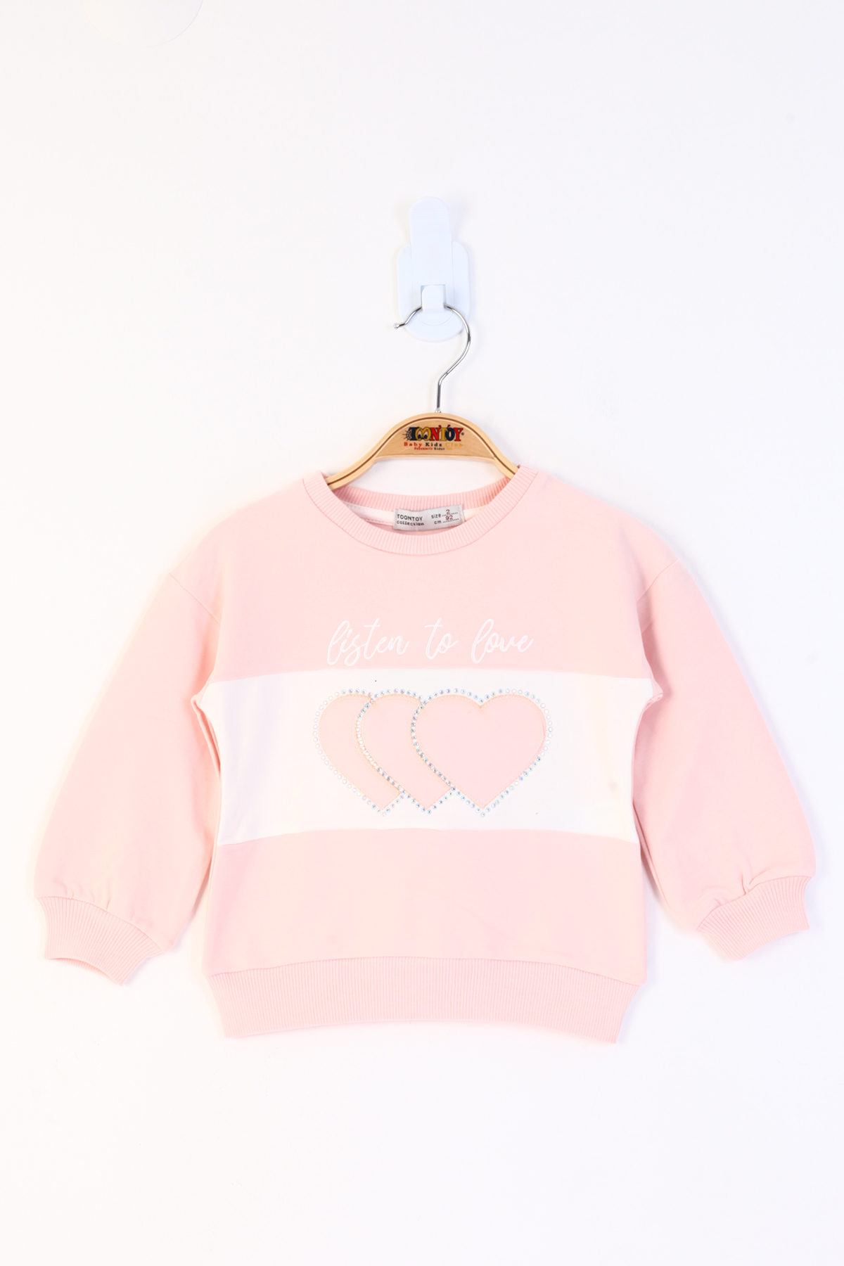 Toontoy Kız Çocuk Kalp Nakışlı Sweatshirt