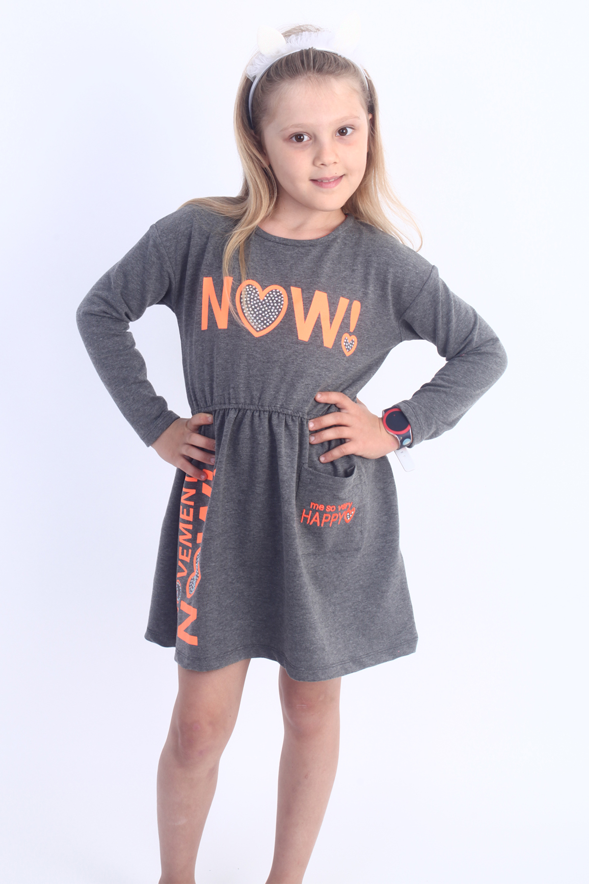 Toontoy Kız Çocuk Now! Baskılı Elbise