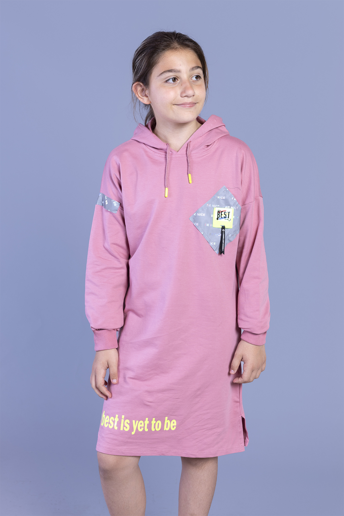 Toontoy Kız Çocuk Düşük Kol Baskılı Elbise