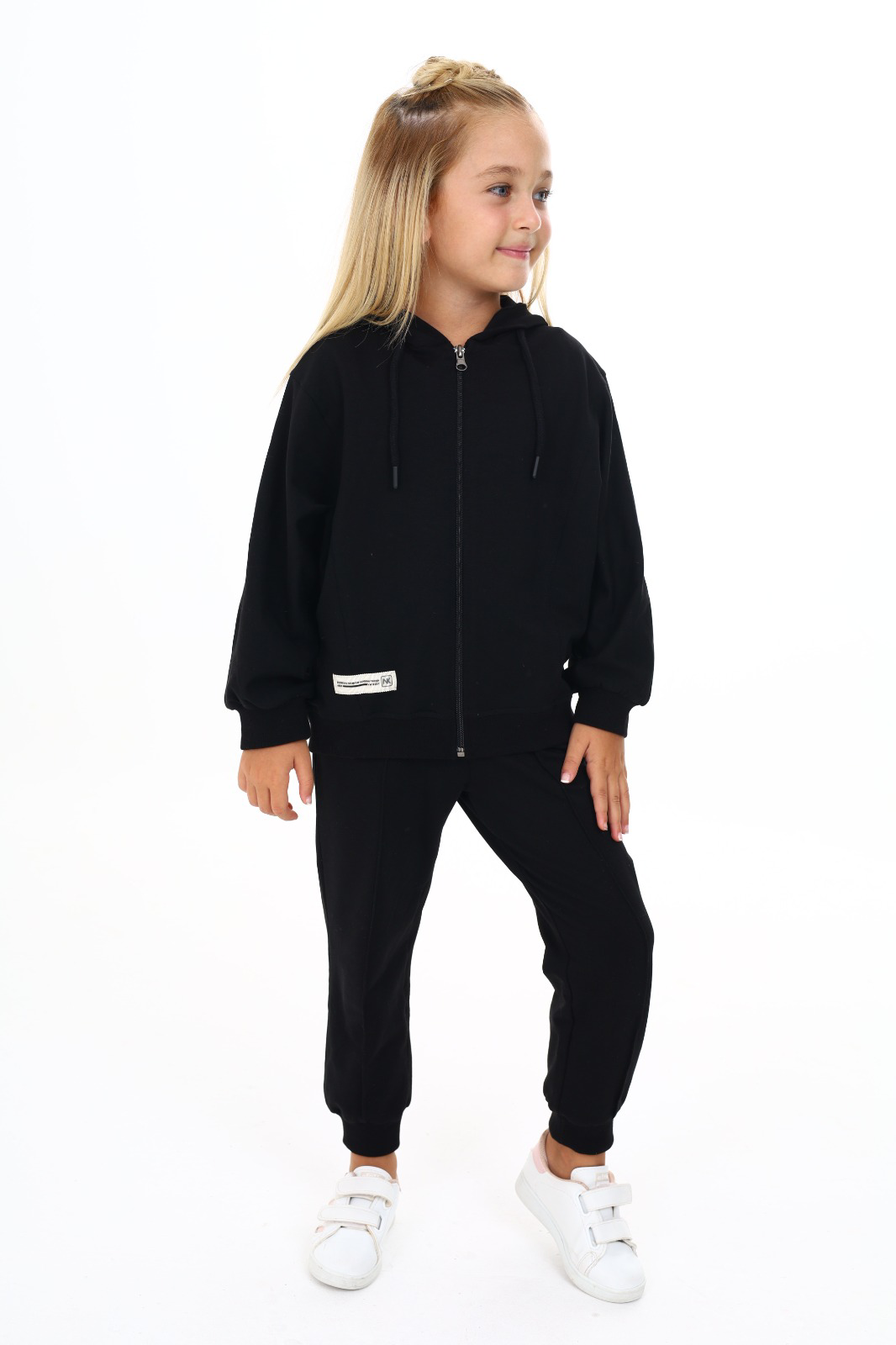 Toontoy  Kız Çocuk Yarasa Kol Armalı Eşofman Takım