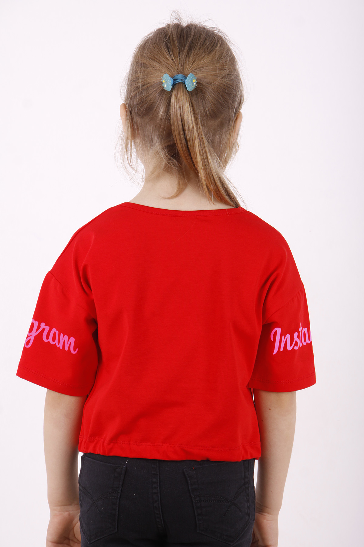 Toontoy Kız Çocuk Instagram Baskılı Crop Tişört