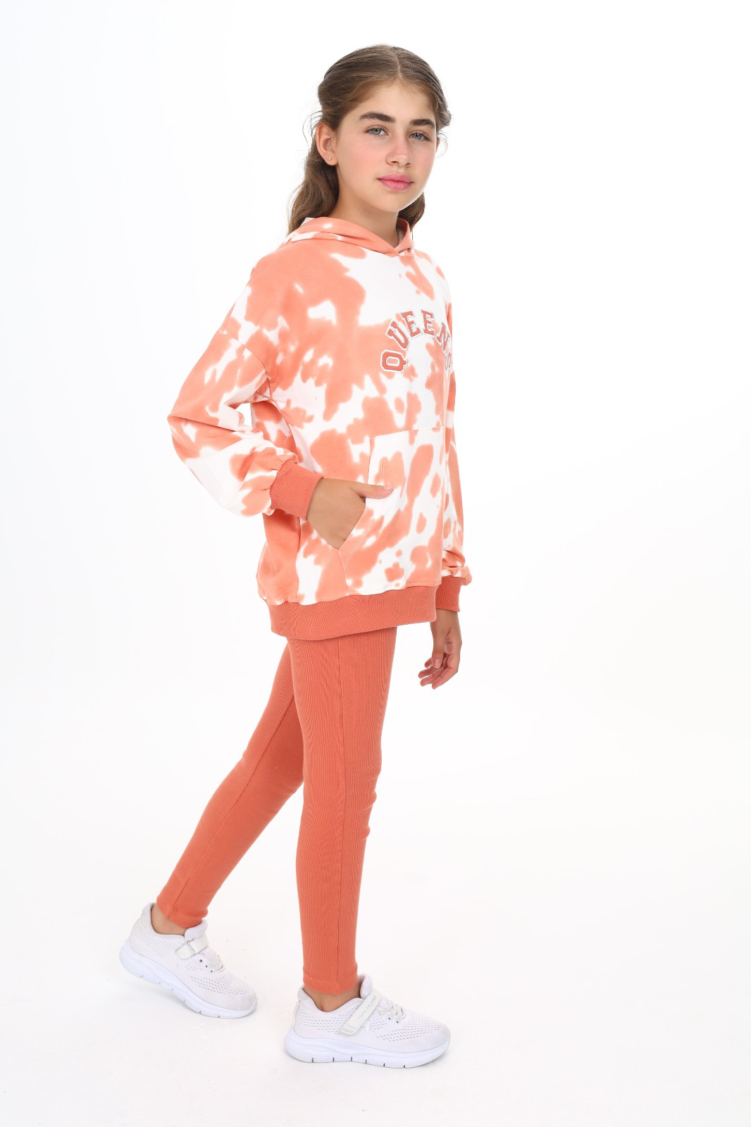 Toontoy  Kız Çocuk Batik Desenli Taytlı Takım