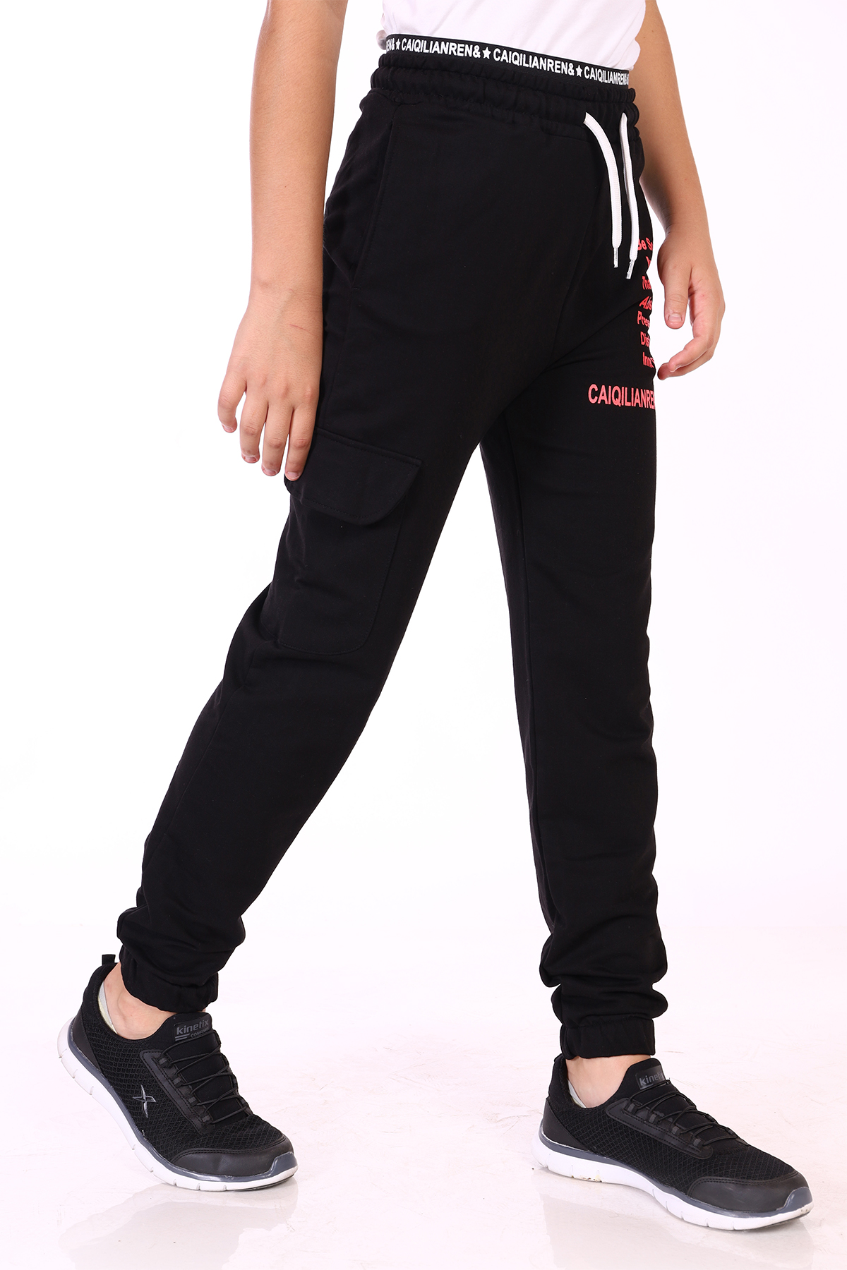 Toontoy Kız Çocuk Cep Detaylı Baskılı Eşofman Alt