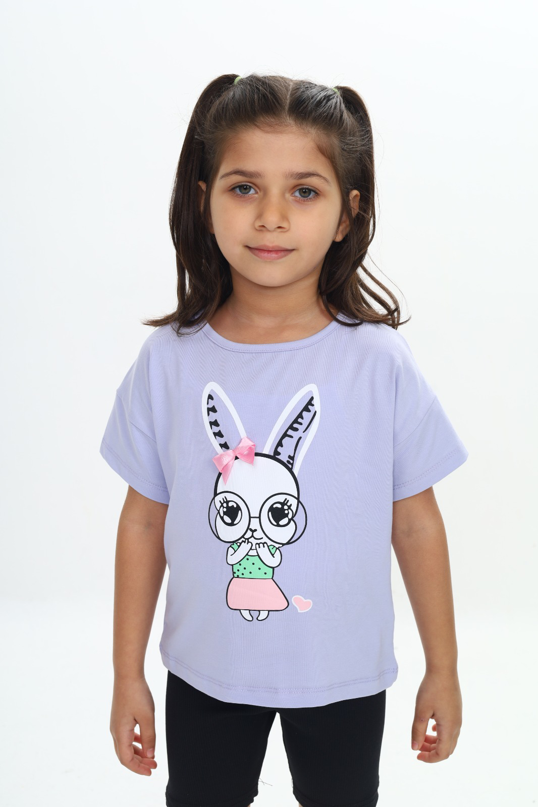 Toontoy Kız Çocuk Tavşan Baskılı Tişört
