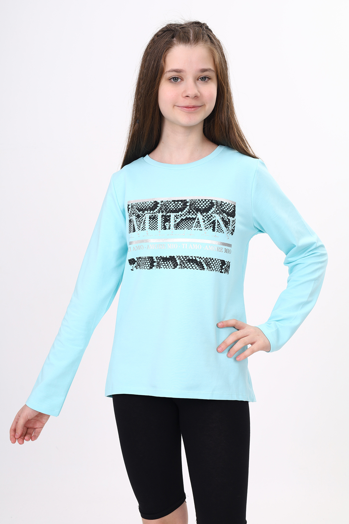 Toontoy Kız Çocuk Milan Baskılı Sweatshirt