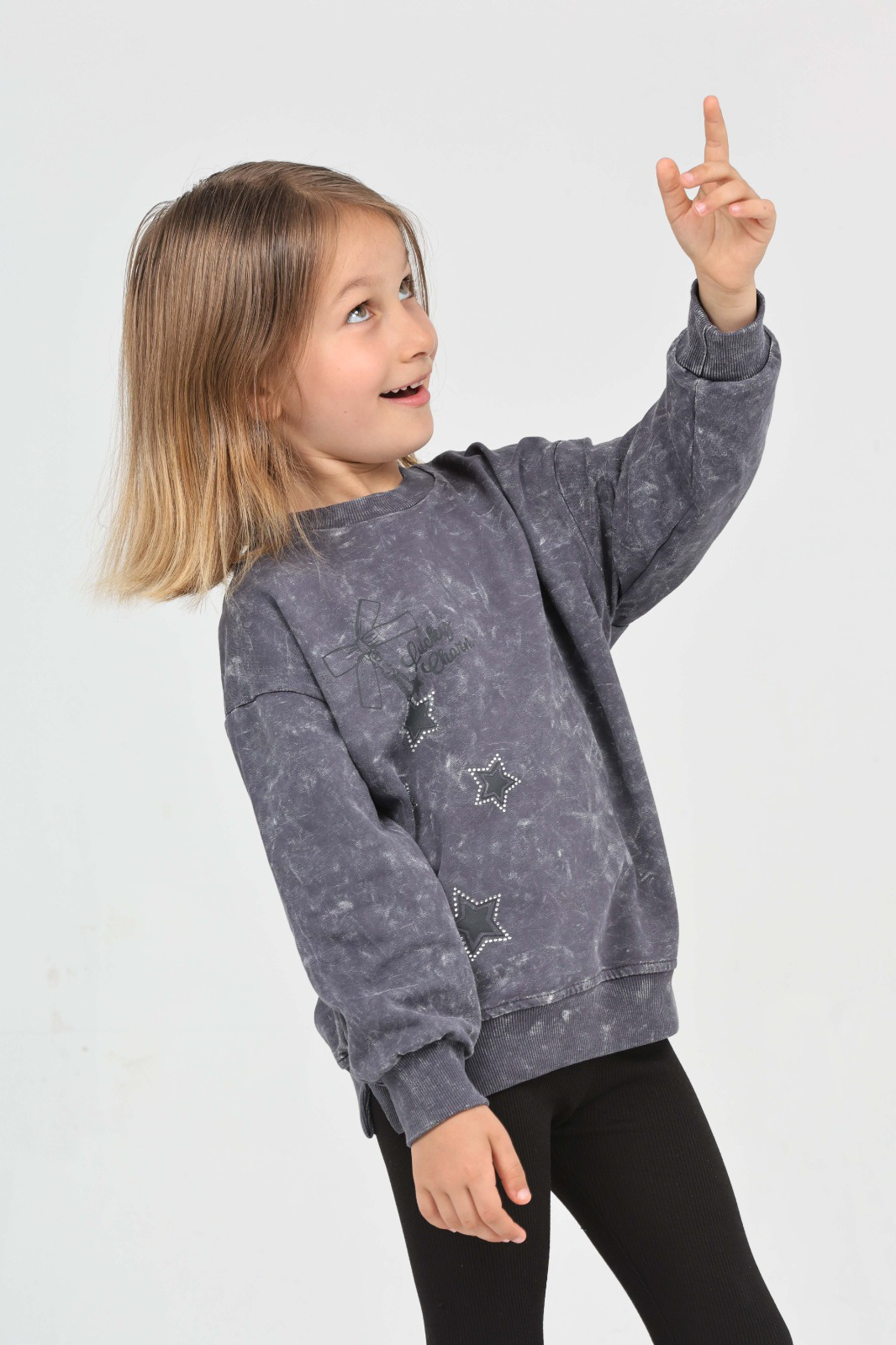 Toontoy Kız Çocuk Yıldız Baskılı Sweatshirt