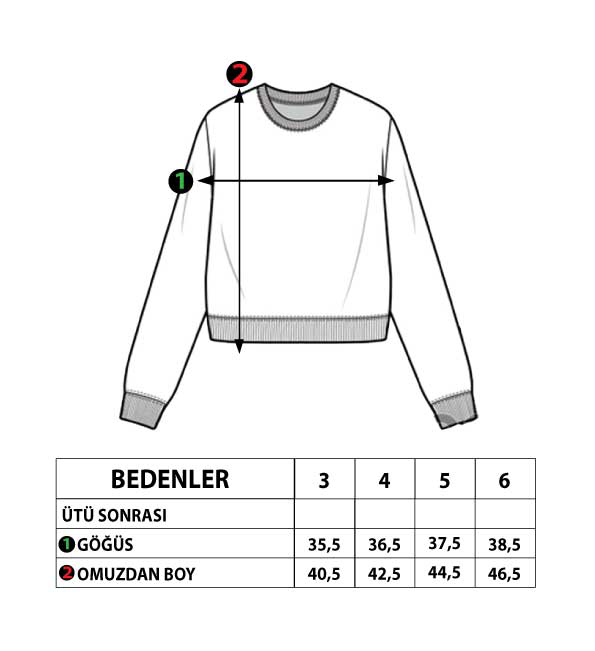 Toontoy Kız Çocuk Blok Kesikli Sweatshirt