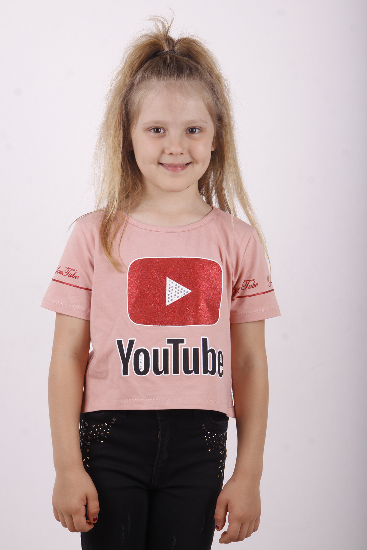 Toontoy Kız Çocuk YouTube Baskılı Tişört