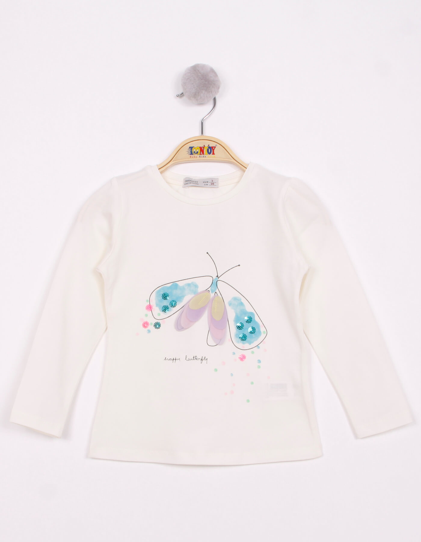 Toontoy Kız Çocuk Kanatları Hareketli Kelebek Baskılı T-Shirt Toontoy Kız Çocuk Kanatları Hareketli Kelebek Baskılı T-Shirt