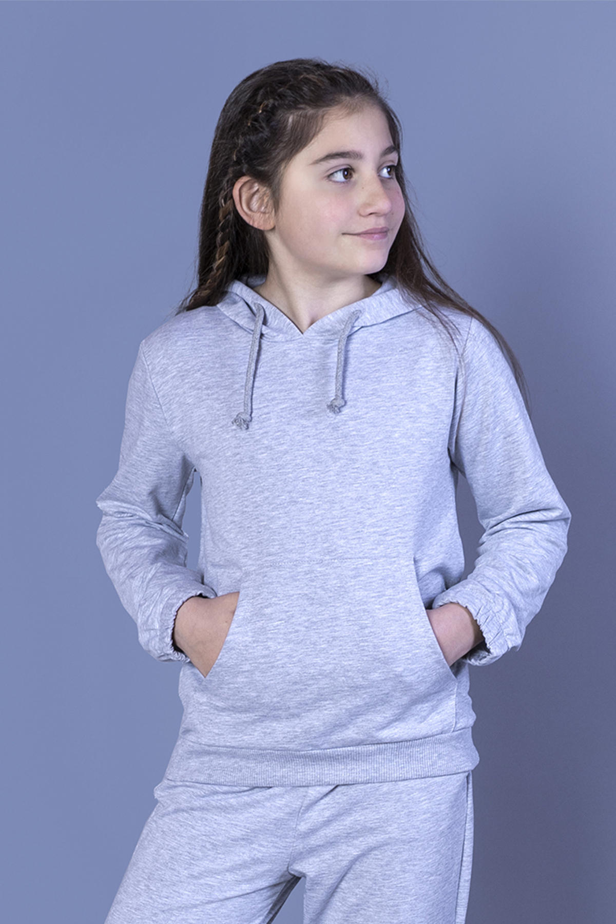 Toontoy Kız Çocuk Kapüşonlu Kanguru Cepli Sweatshirt