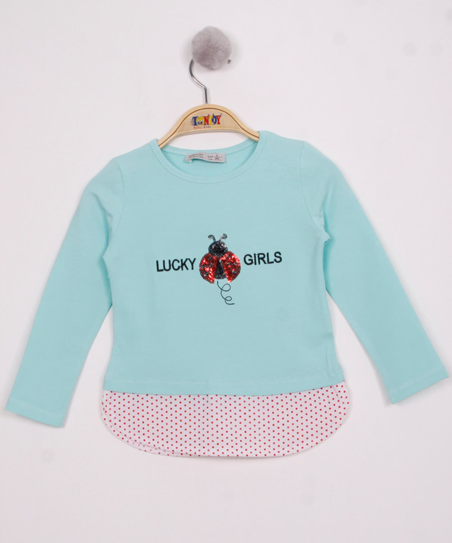 Toontoy Kız Çocuk Uğur Böceği Nakışlı T-Shirt
