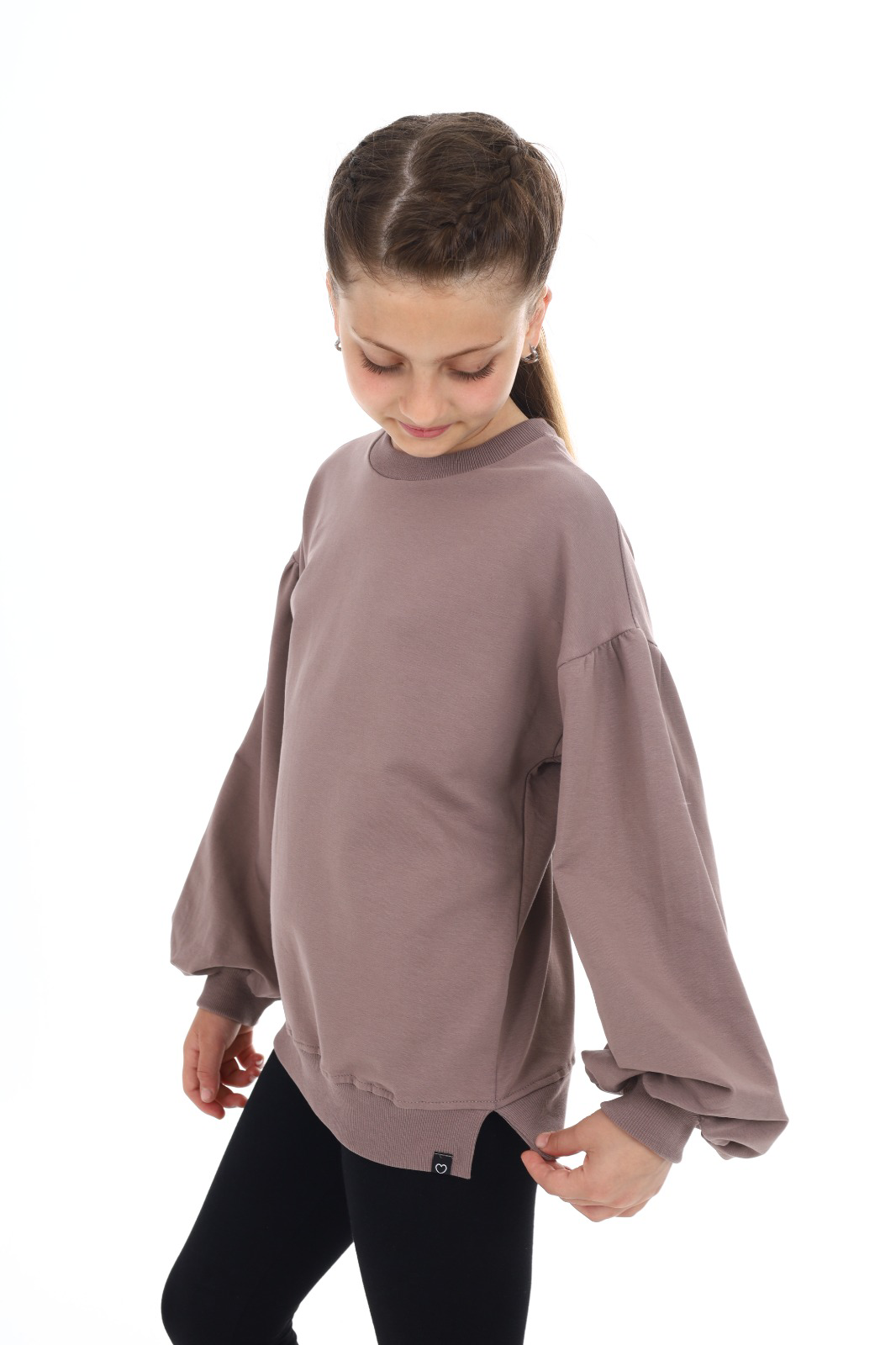 Toontoy Kız Çocuk Kolları Balon Okul Sweatshirt