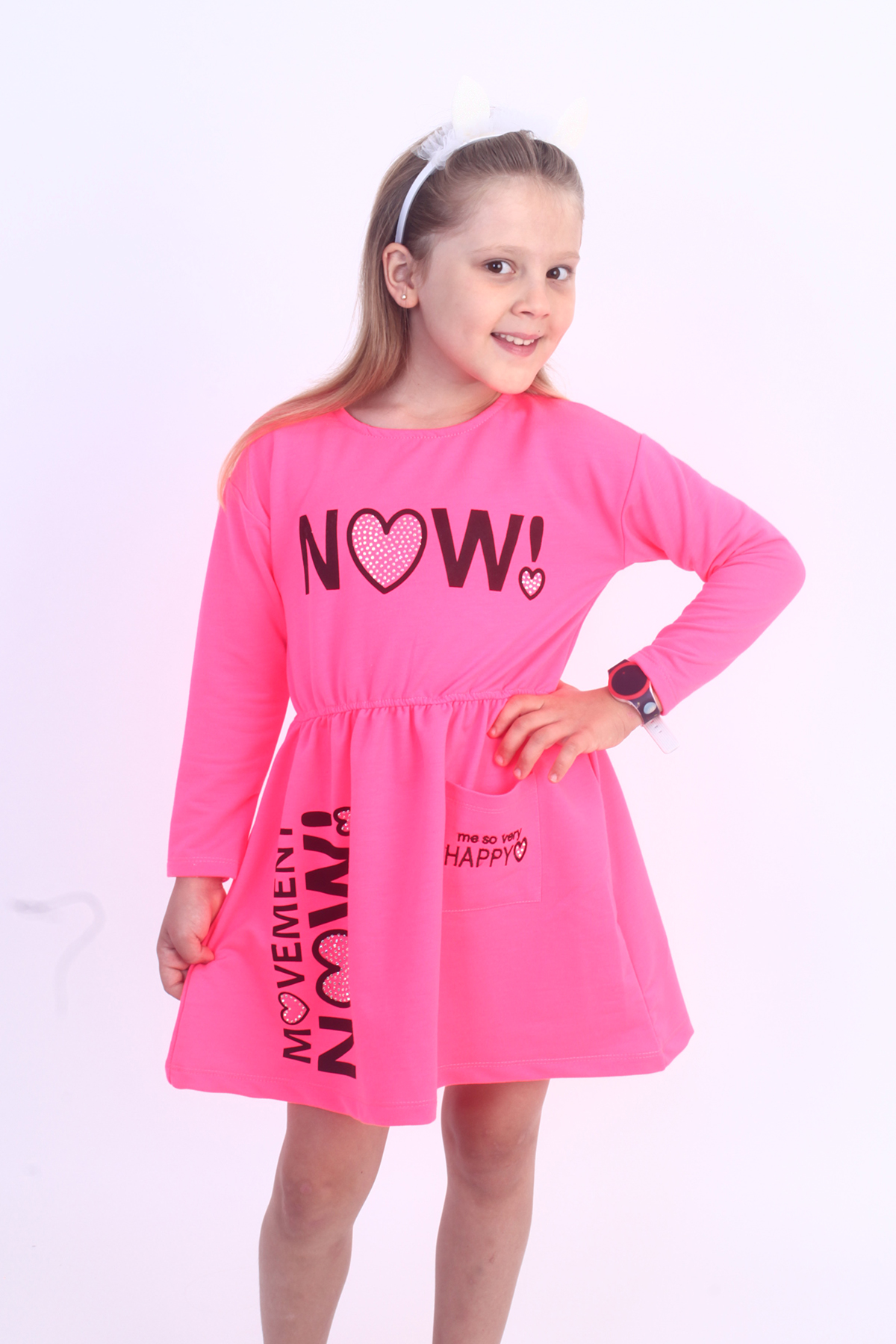 Toontoy Kız Çocuk Now! Baskılı Elbise