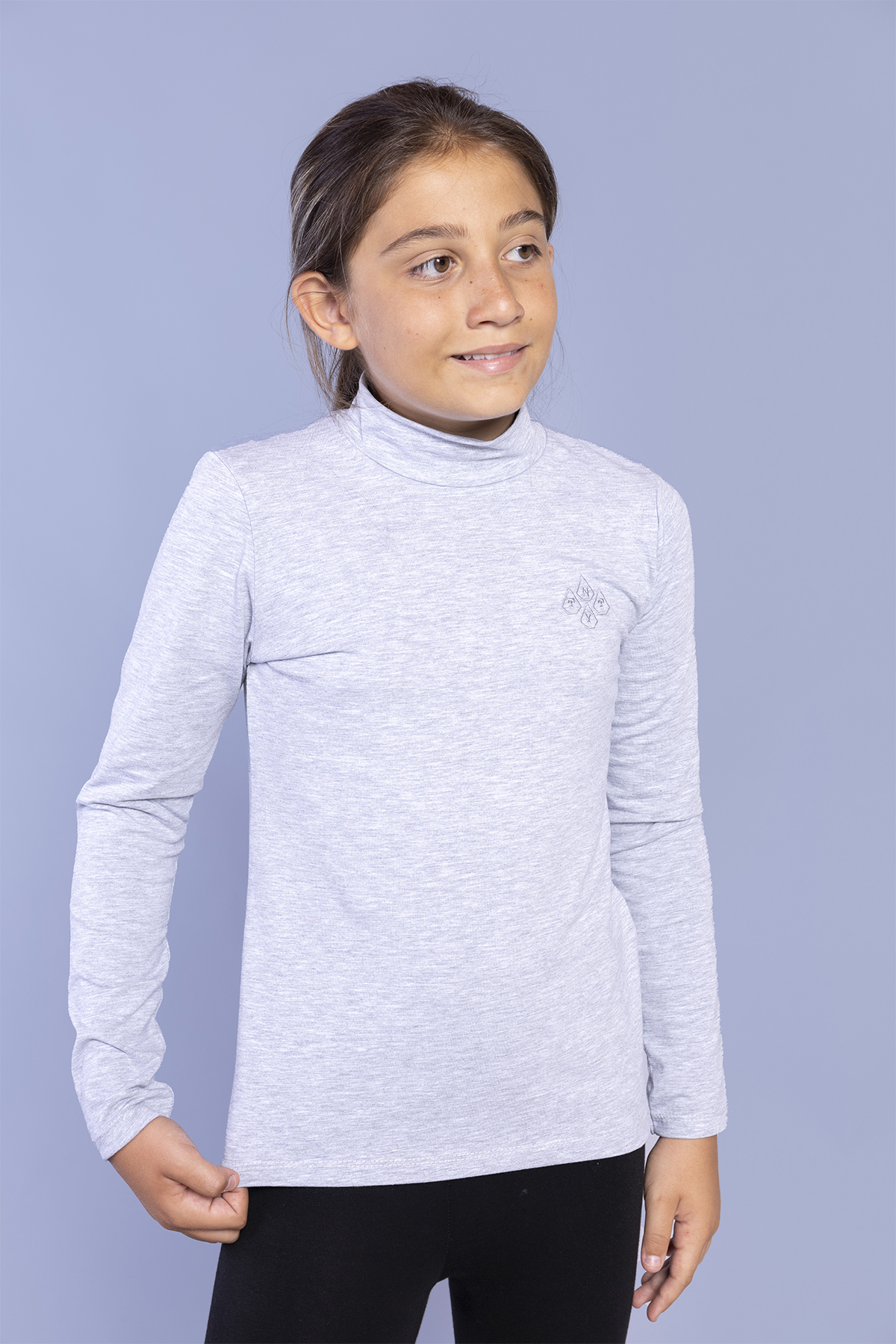 Toontoy  Kız Çocuk Nakışlı Balıkçı Yaka Okul Tişörtü