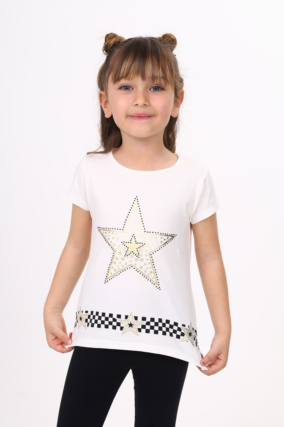 Toontoy  Kız Çocuk T-Shirt Yıldız Baskı