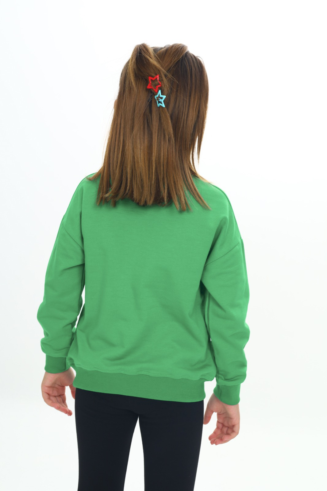 Toontoy Kız Çocuk Noel Baba Geyiği Baskılı Sweatshirt