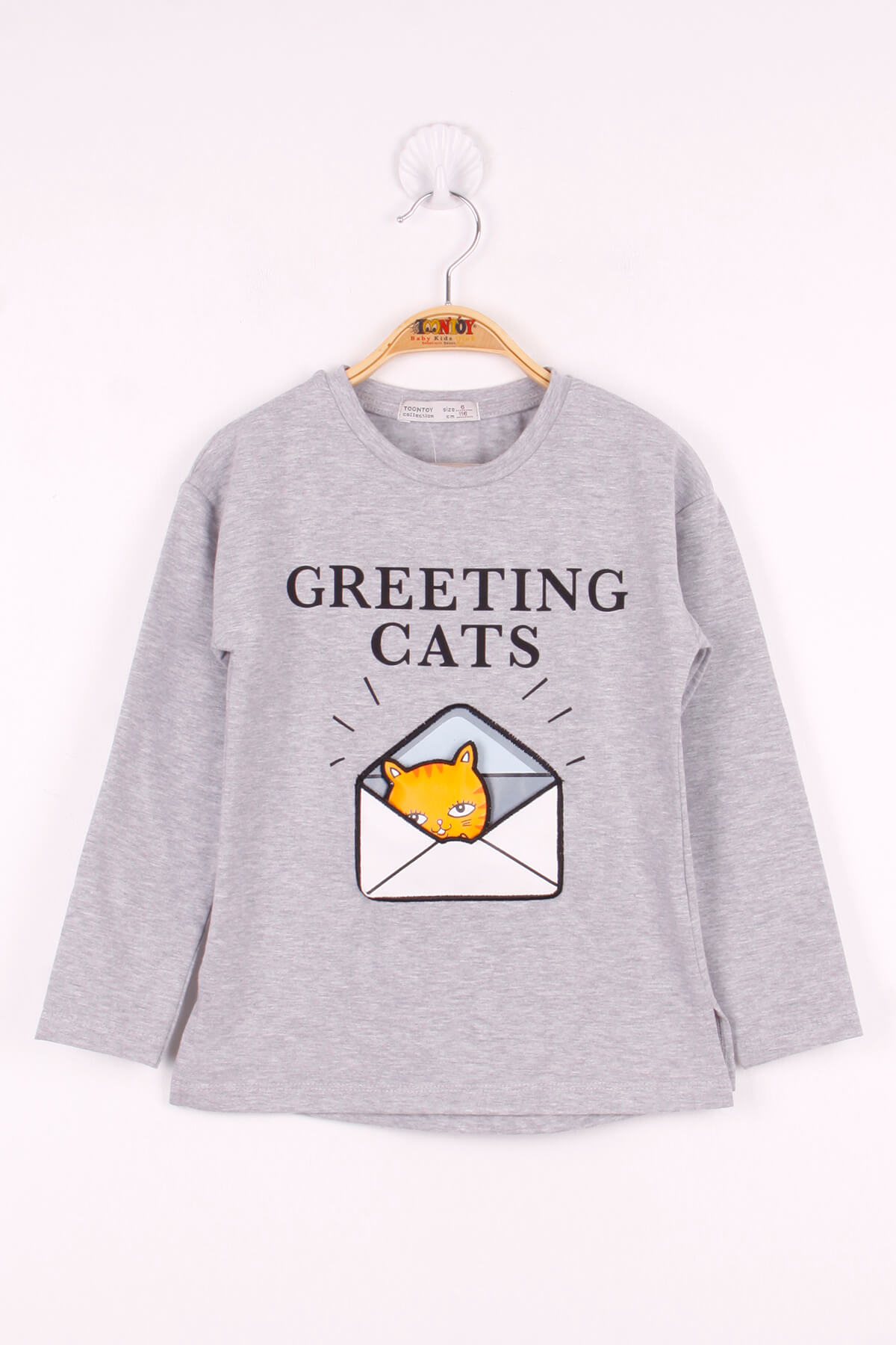 Toontoy Kız Çocuk Kedi Baskılı T-Shirt