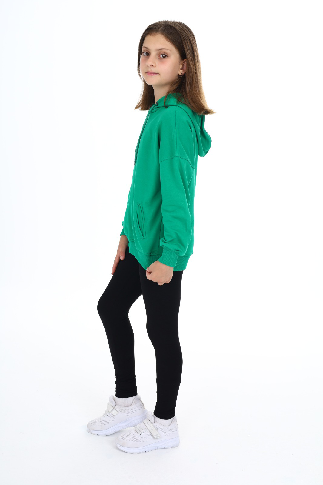 Toontoy Kız Çocuk Kapüşonlu Armalı Taytlı Takım