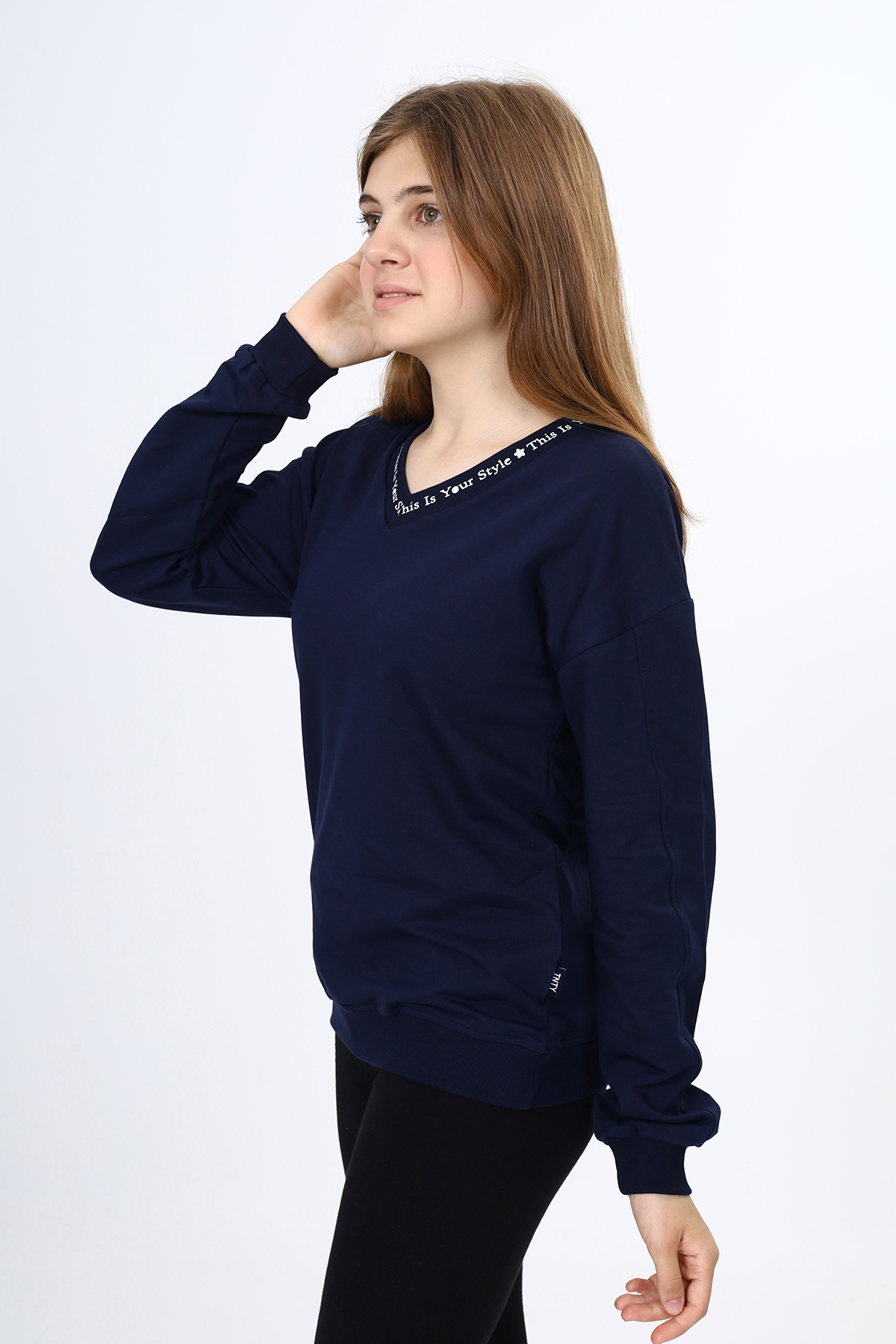 Toontoy Kız Çocuk Okul Baskılı Sweatshirt